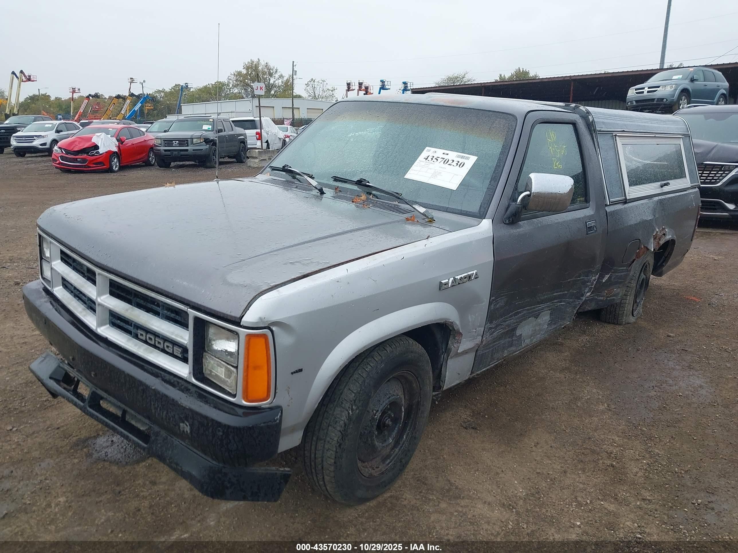 1989 Dodge Dakota   Серый vin: 1B7FL26X0KS138453