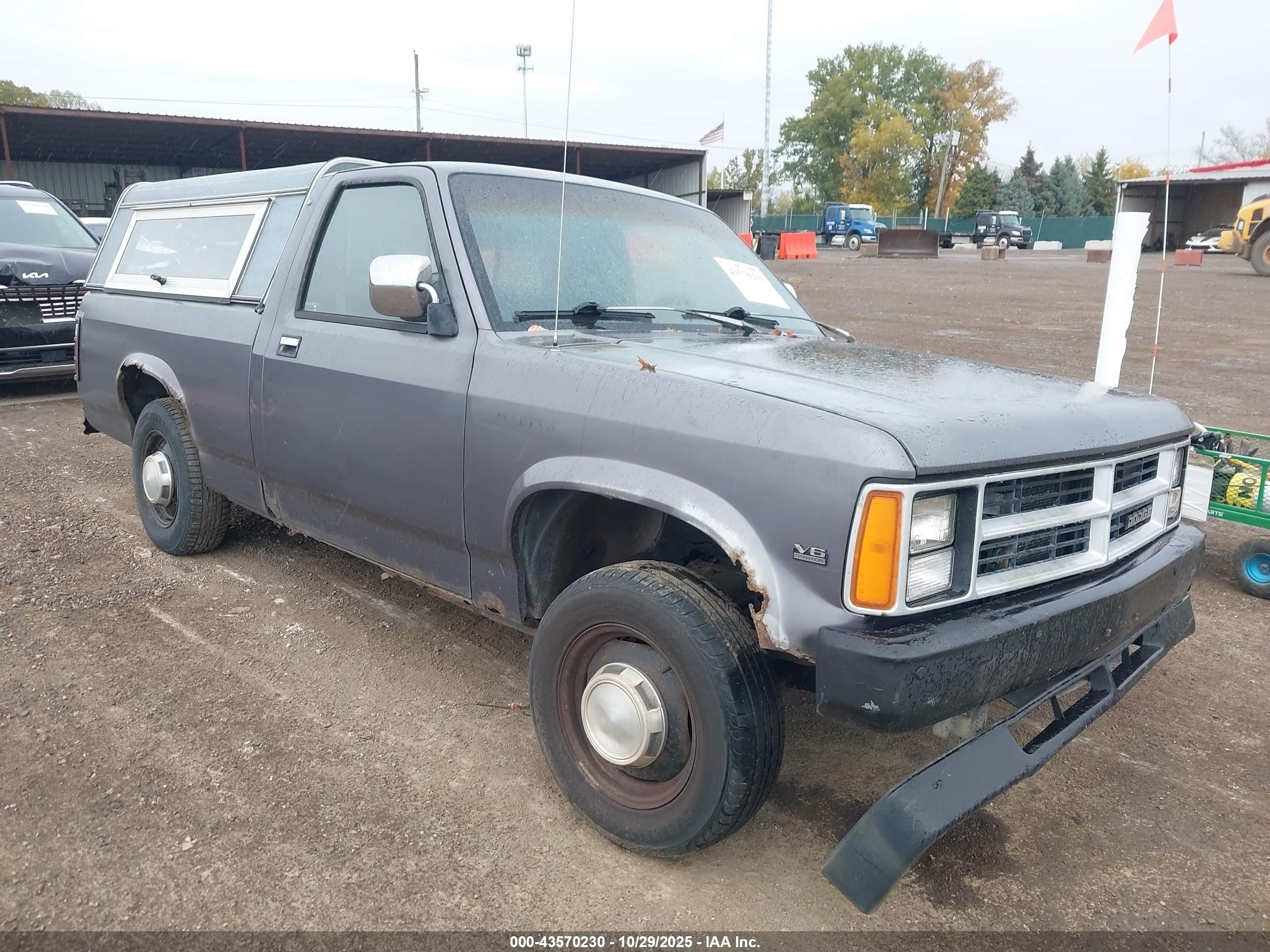1989 Dodge Dakota   Серый vin: 1B7FL26X0KS138453