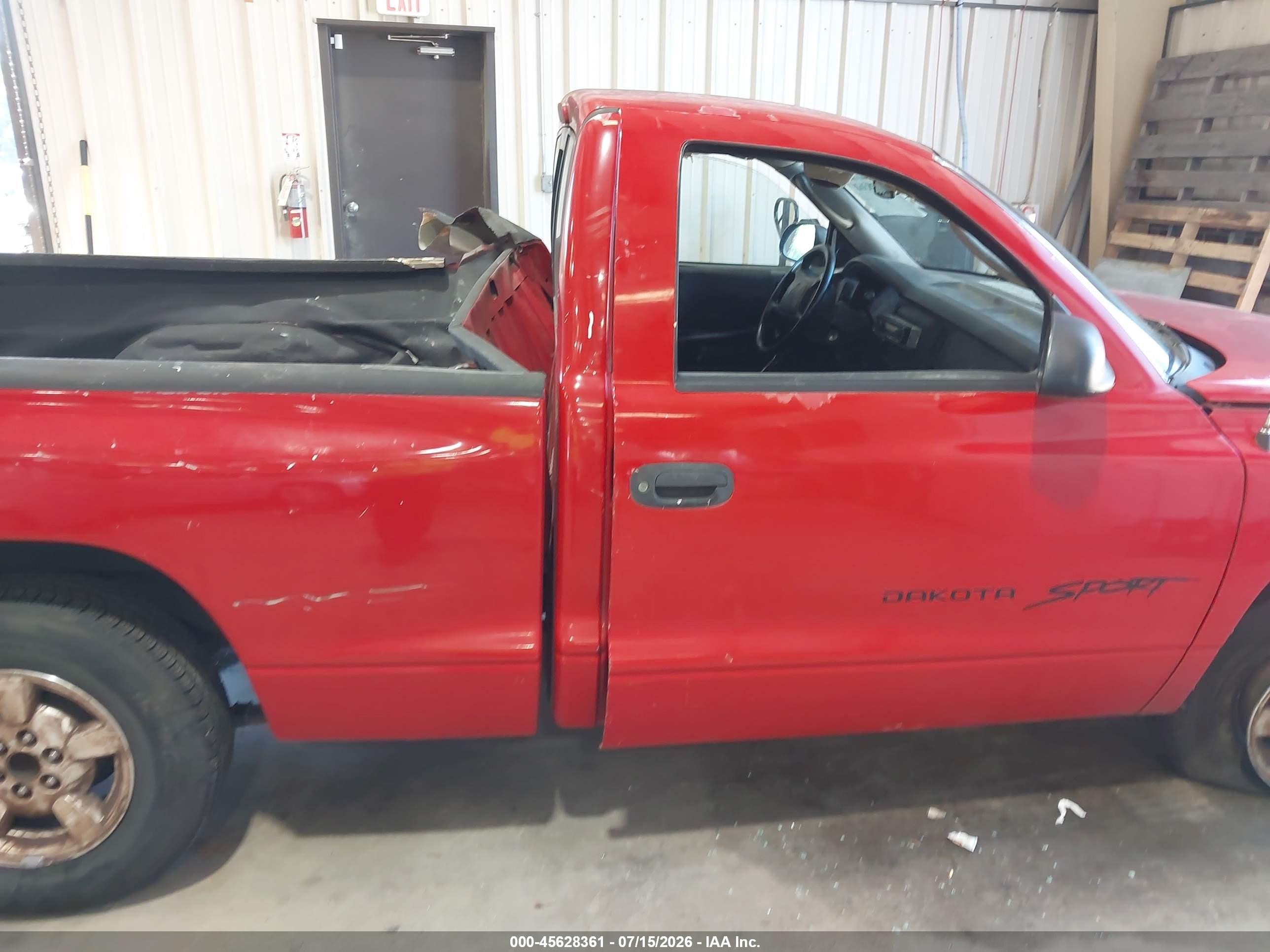 2001 Dodge Dakota Slt/sport Red vin: 1B7FL26X31S184311