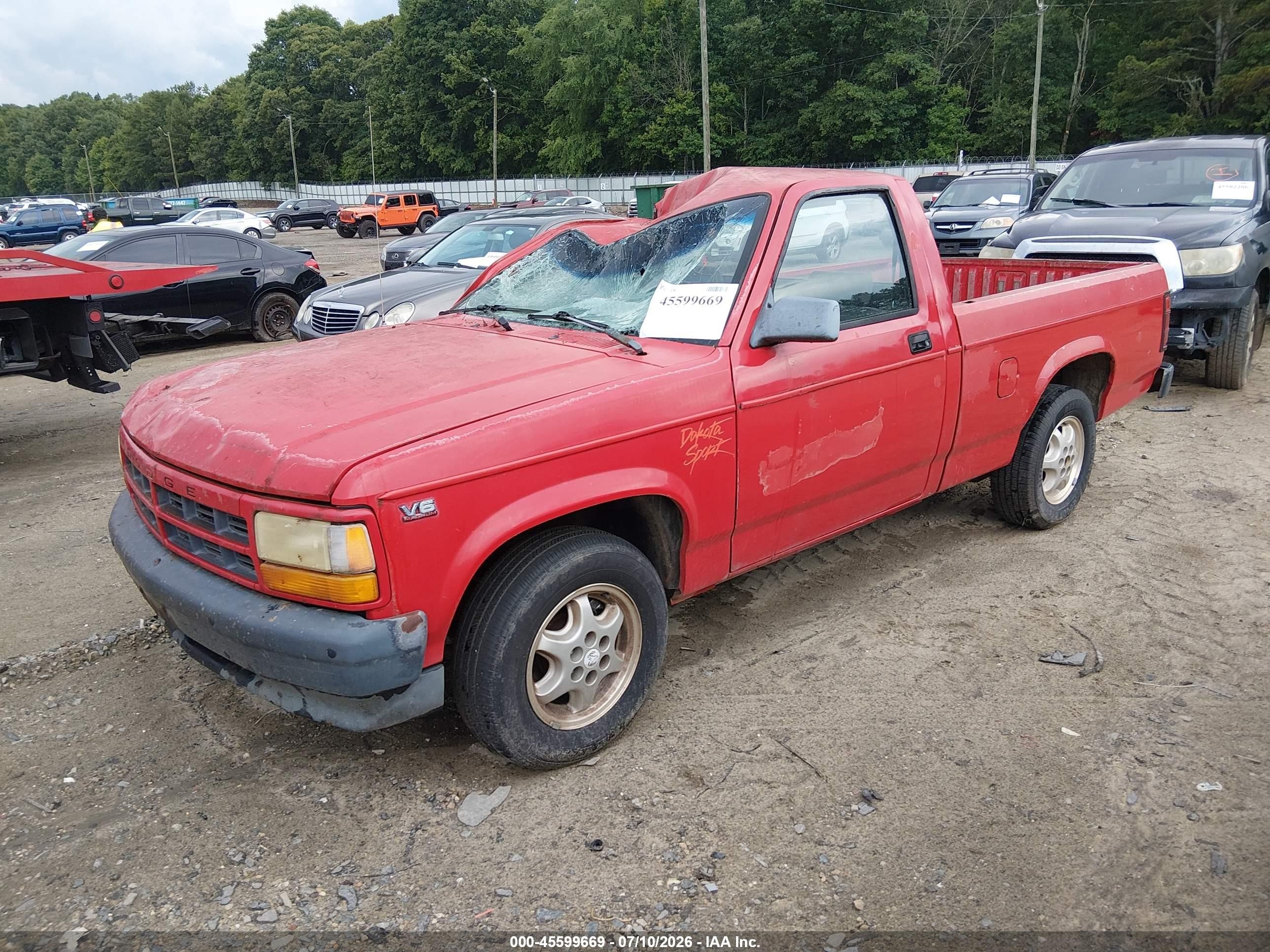 1994 Dodge Dakota   Красный vin: 1B7FL26X3RW136909