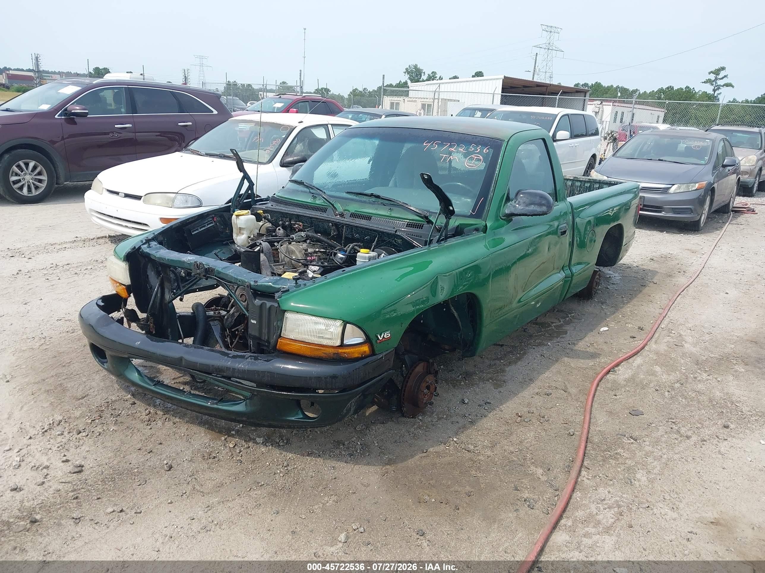 1999 Dodge Dakota Slt/sport Зеленый vin: 1B7FL26X5XS271409
