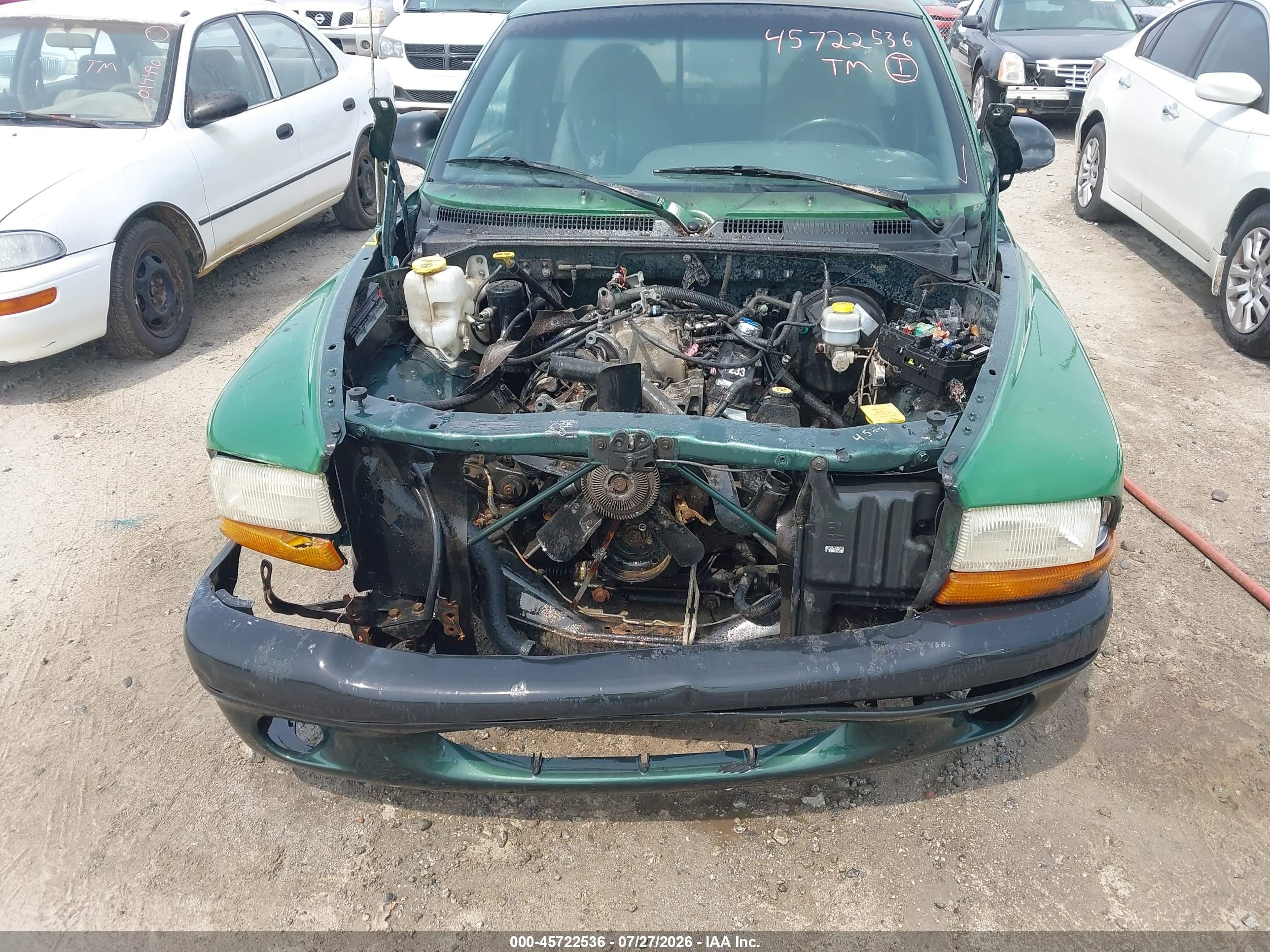 1999 Dodge Dakota Slt/sport Зеленый vin: 1B7FL26X5XS271409