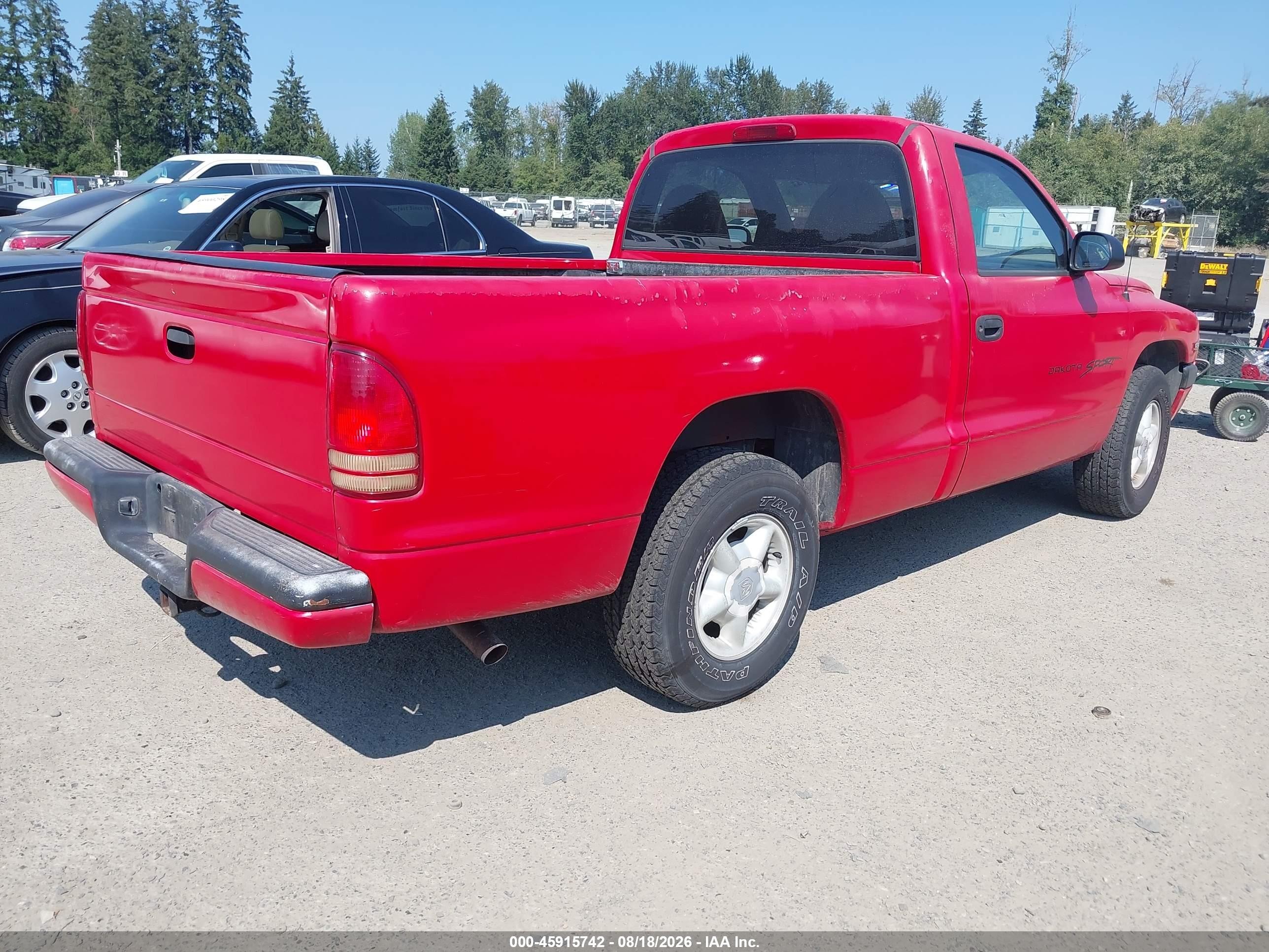 1998 Dodge Dakota Slt/sport Red vin: 1B7FL26X9WS650086
