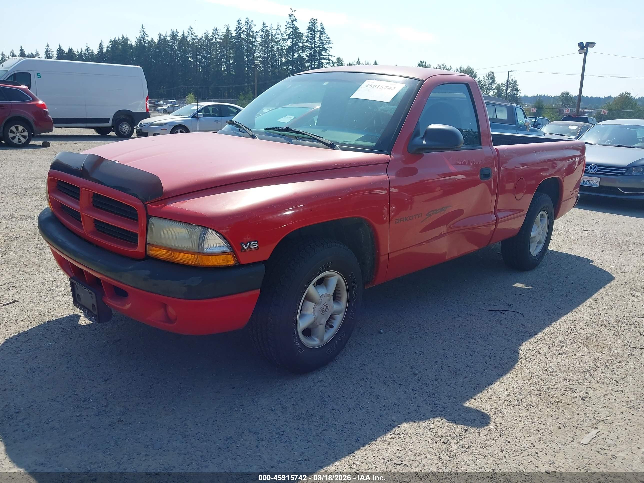 1998 Dodge Dakota Slt/sport Red vin: 1B7FL26X9WS650086