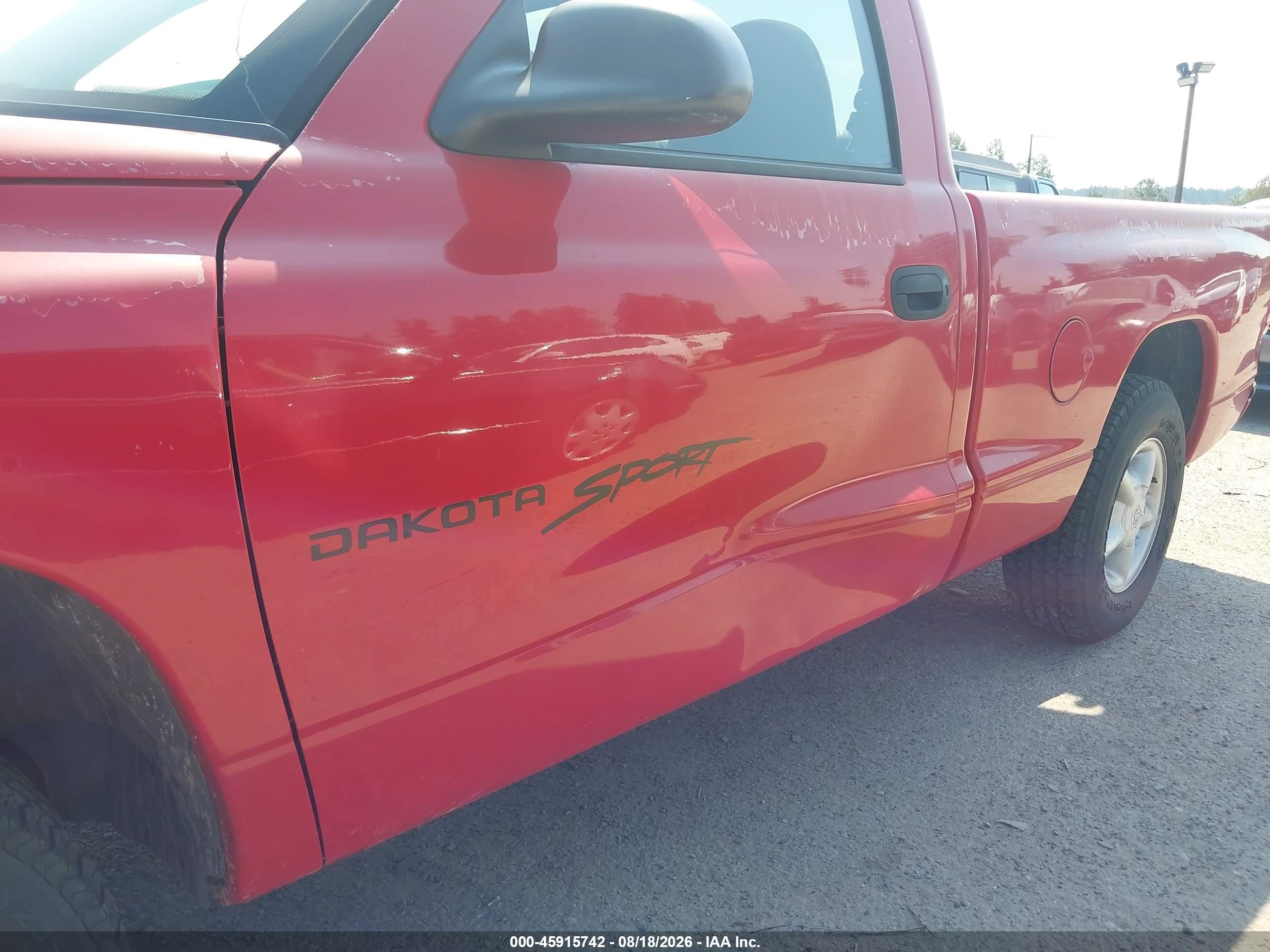 1998 Dodge Dakota Slt/sport Red vin: 1B7FL26X9WS650086