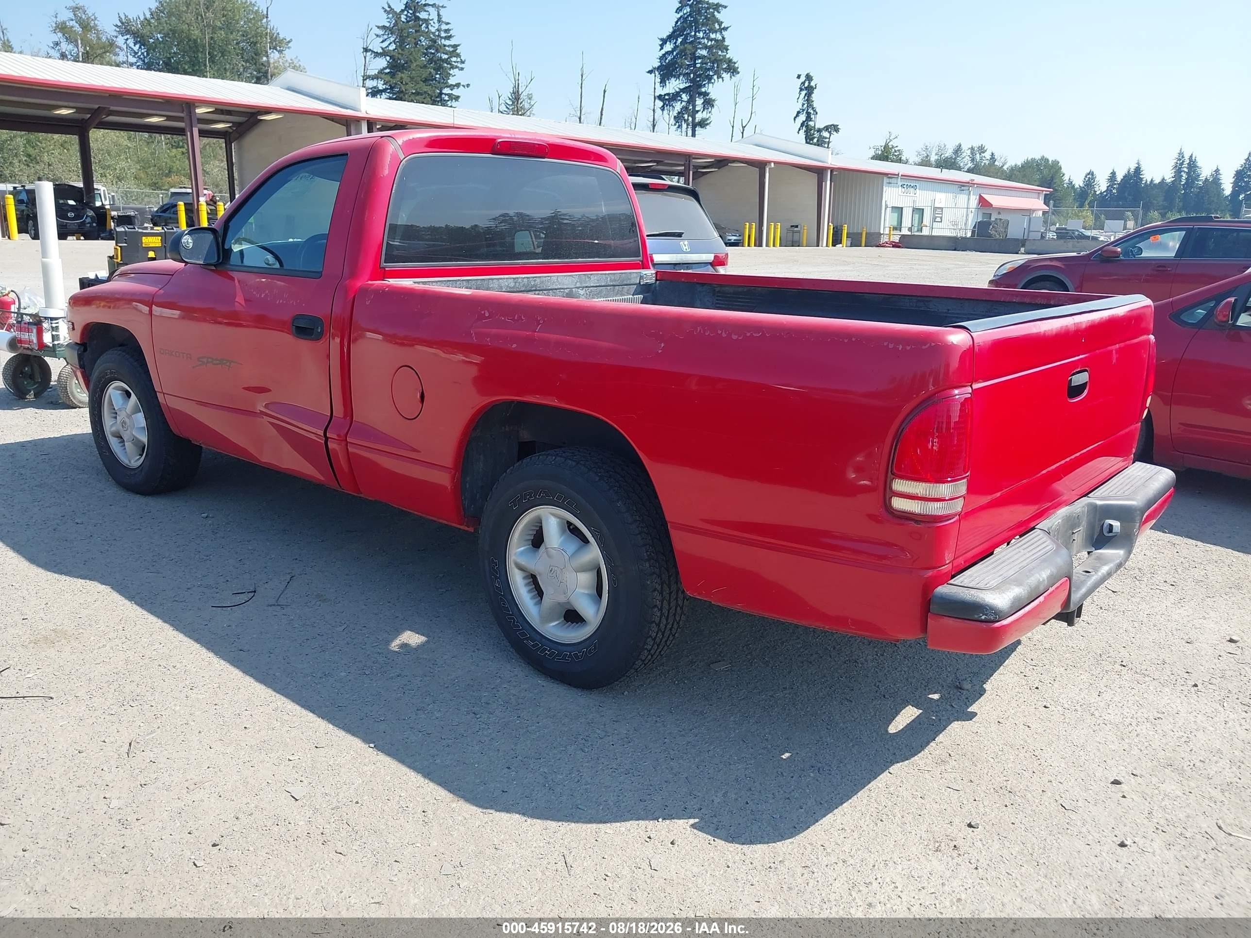 1998 Dodge Dakota Slt/sport Red vin: 1B7FL26X9WS650086