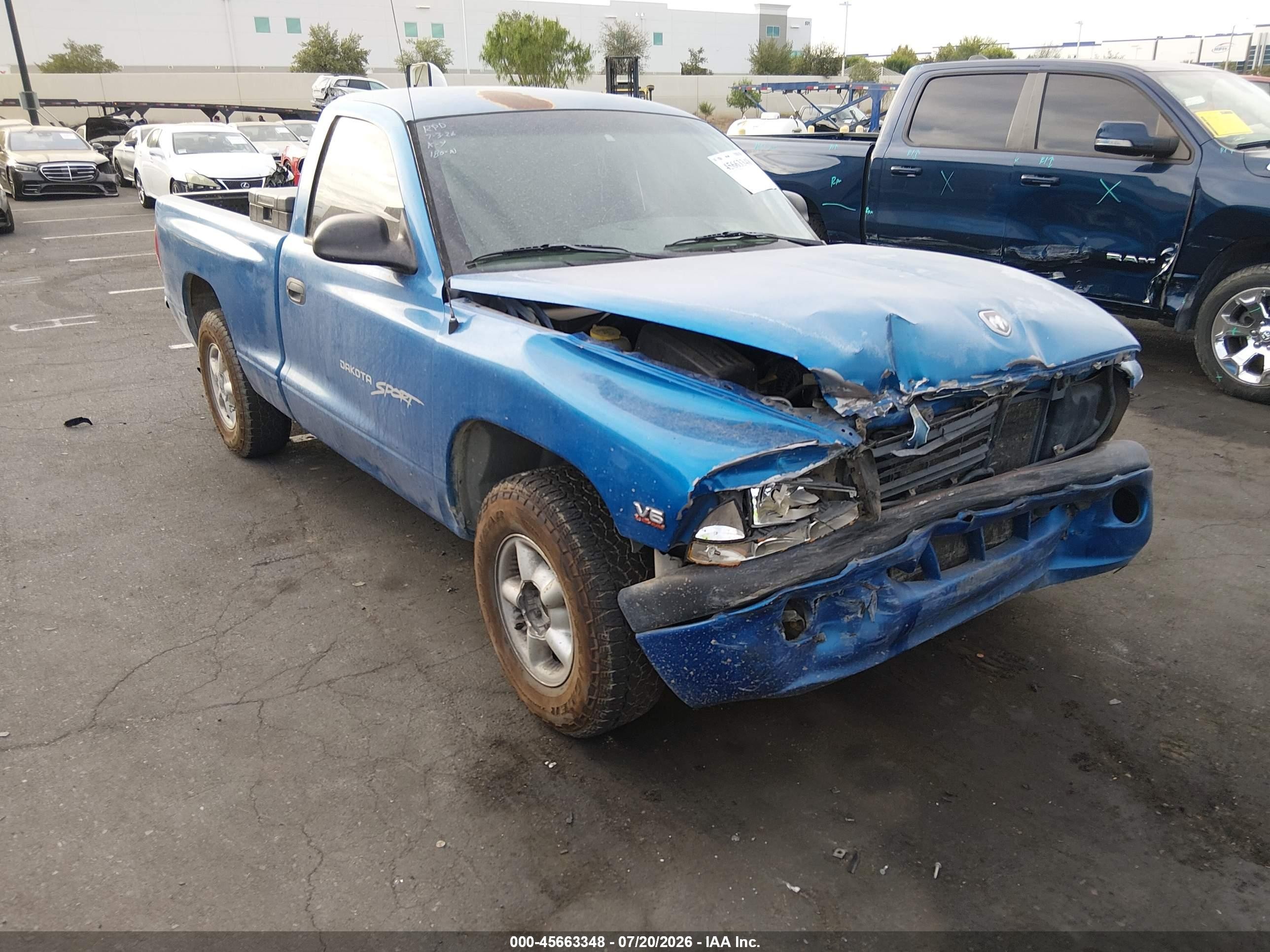 1999 Dodge Dakota Slt/sport Blue vin: 1B7FL26XXXS109419