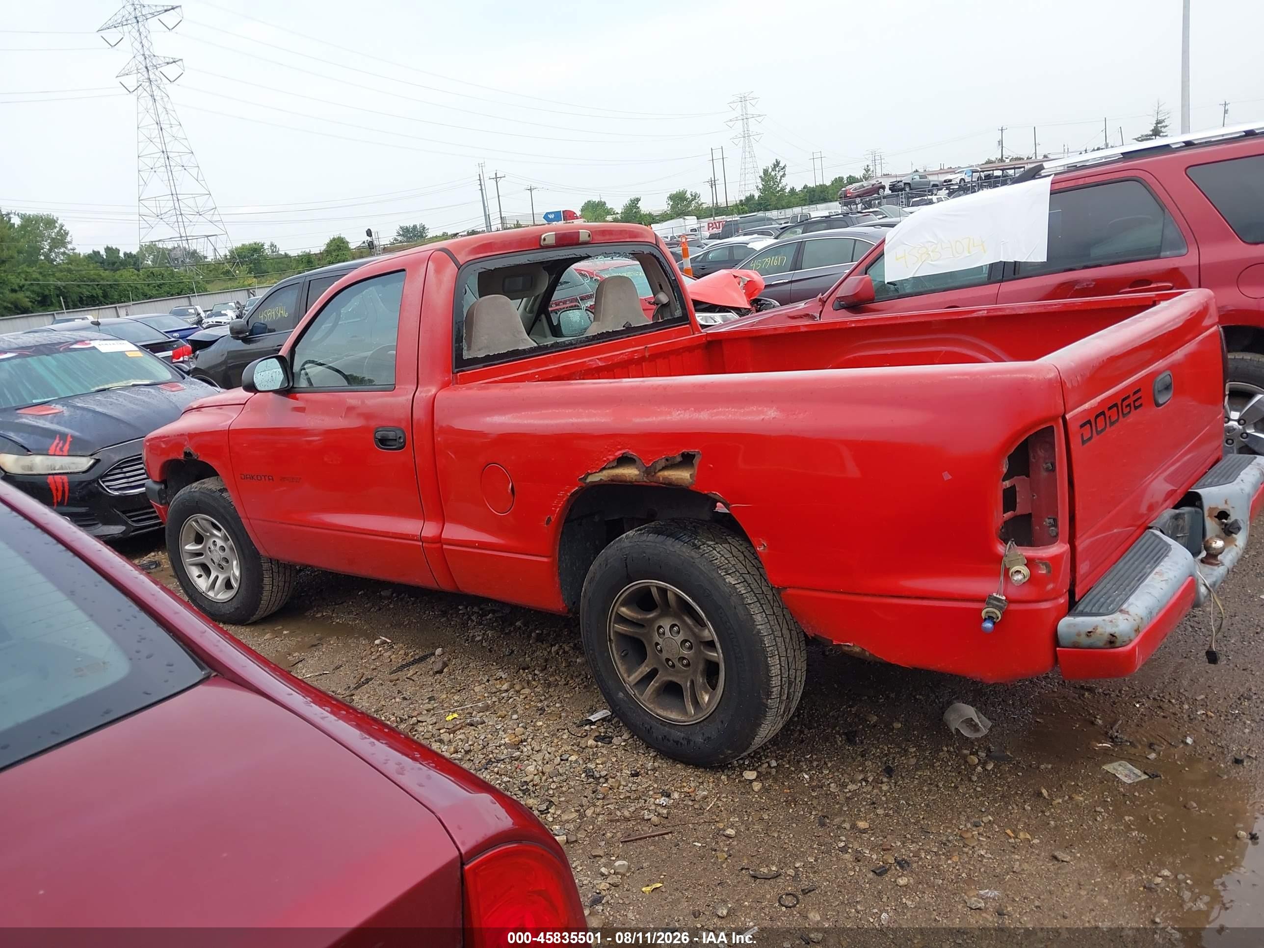 2002 Dodge Dakota Sport Red vin: 1B7FL36X22S561766
