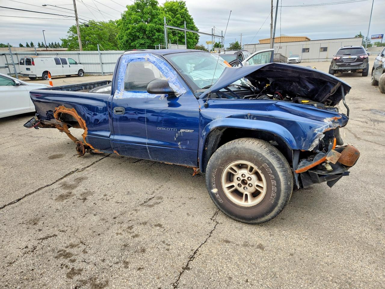 2002 Dodge Dakota Sport Синий vin: 1B7FL36X82S528352