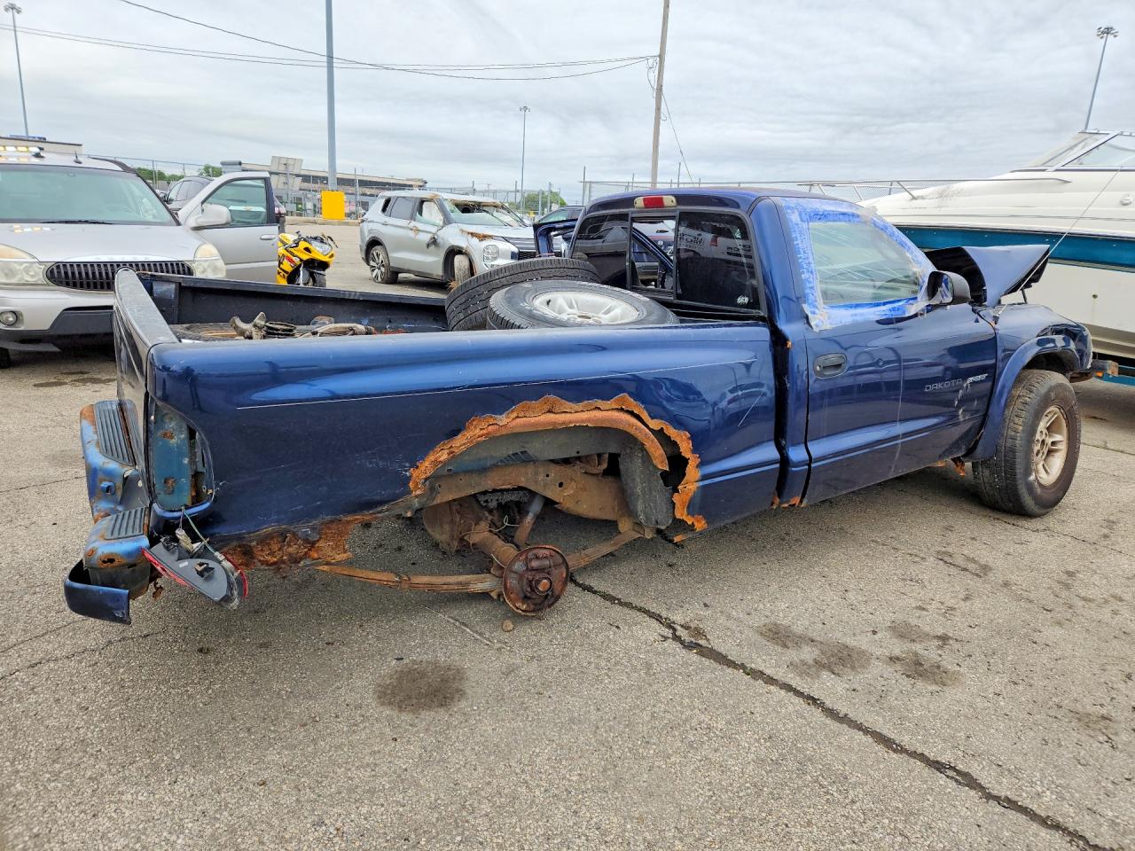 2002 Dodge Dakota Sport Синий vin: 1B7FL36X82S528352