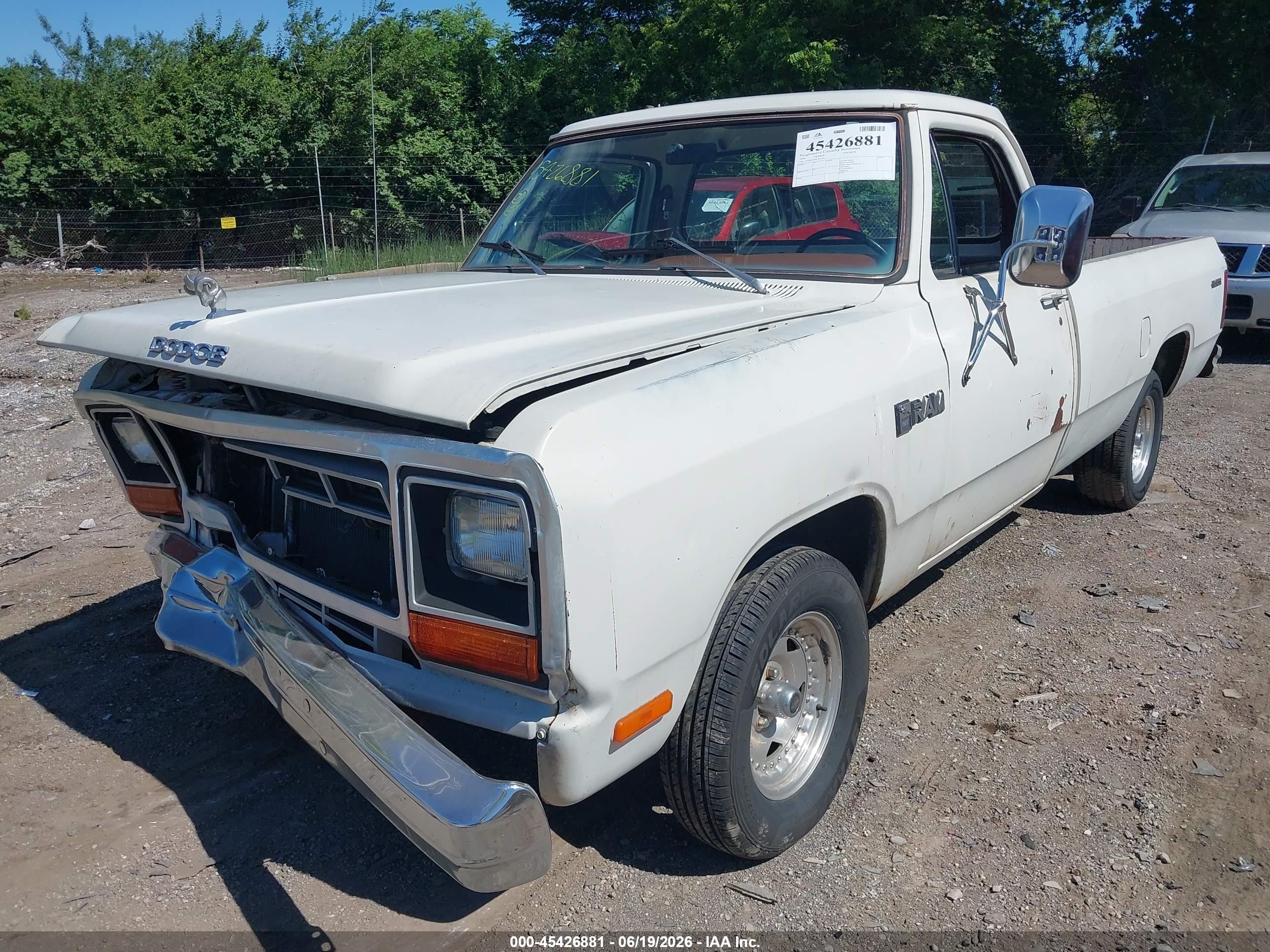1984 Dodge D-series D150 White vin: 1B7GD14T0ES213071