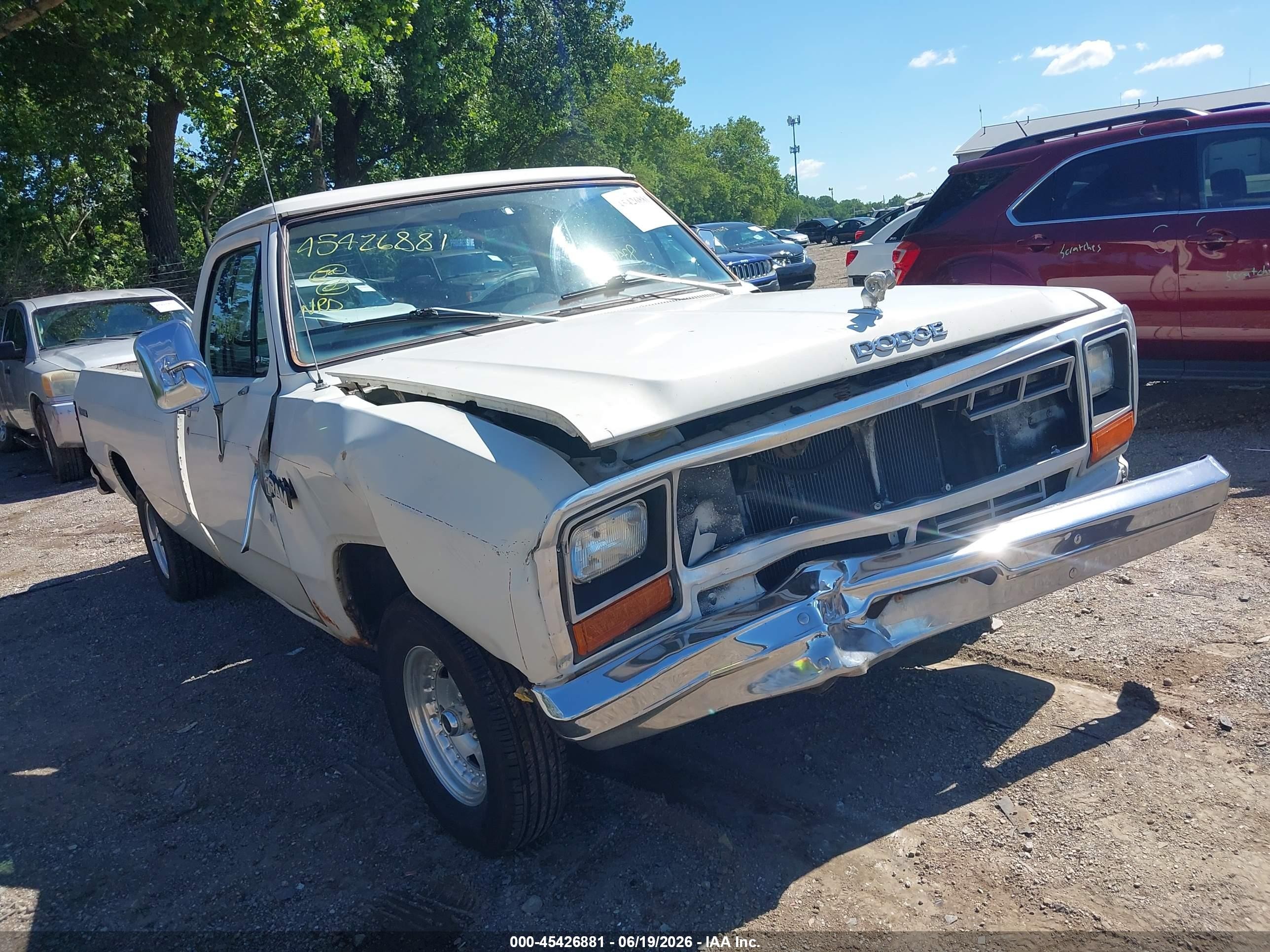 1984 Dodge D-series D150 White vin: 1B7GD14T0ES213071