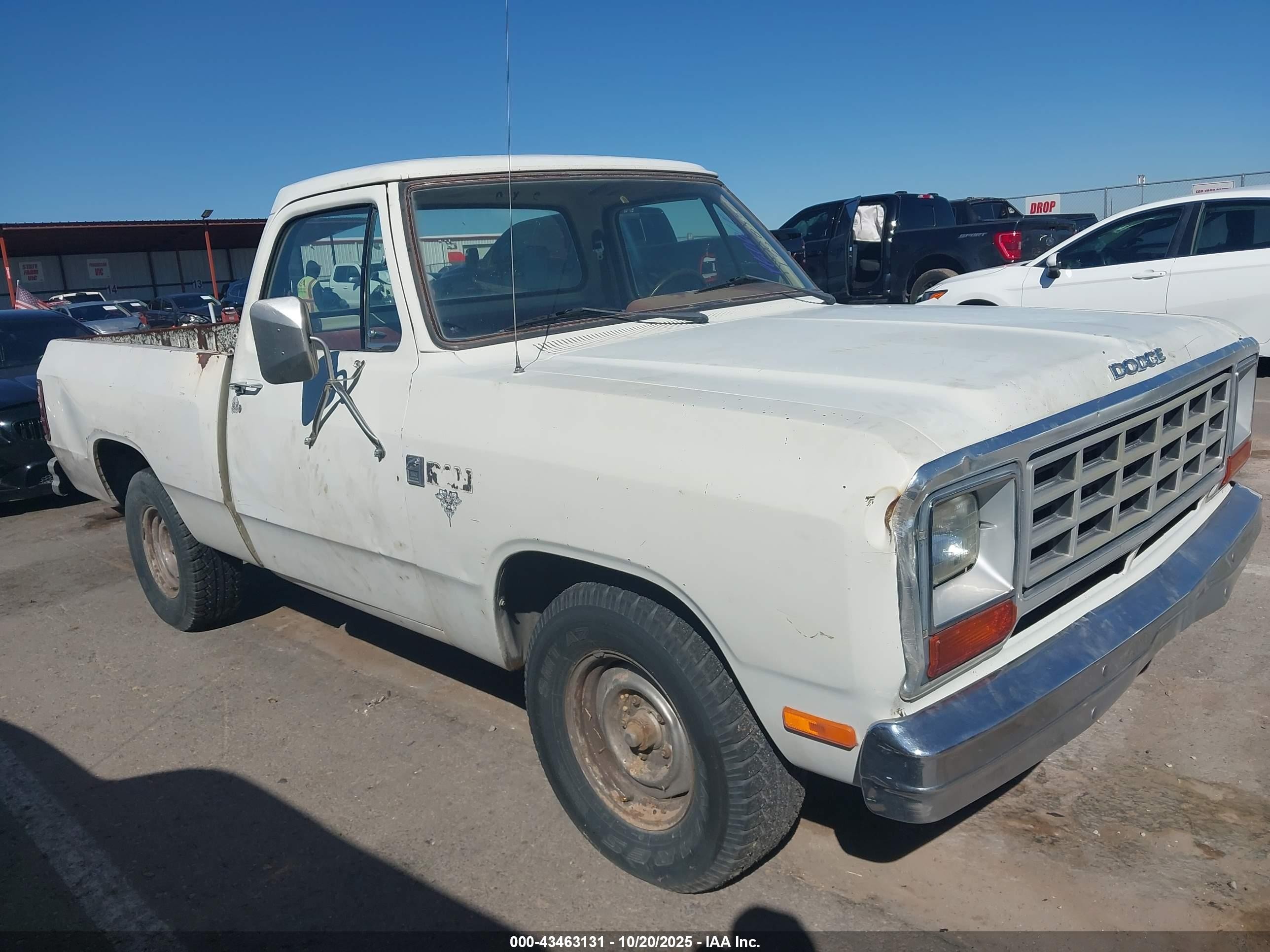 1985 Dodge D-series D100/d150 White vin: 1B7GD14T5FS613600