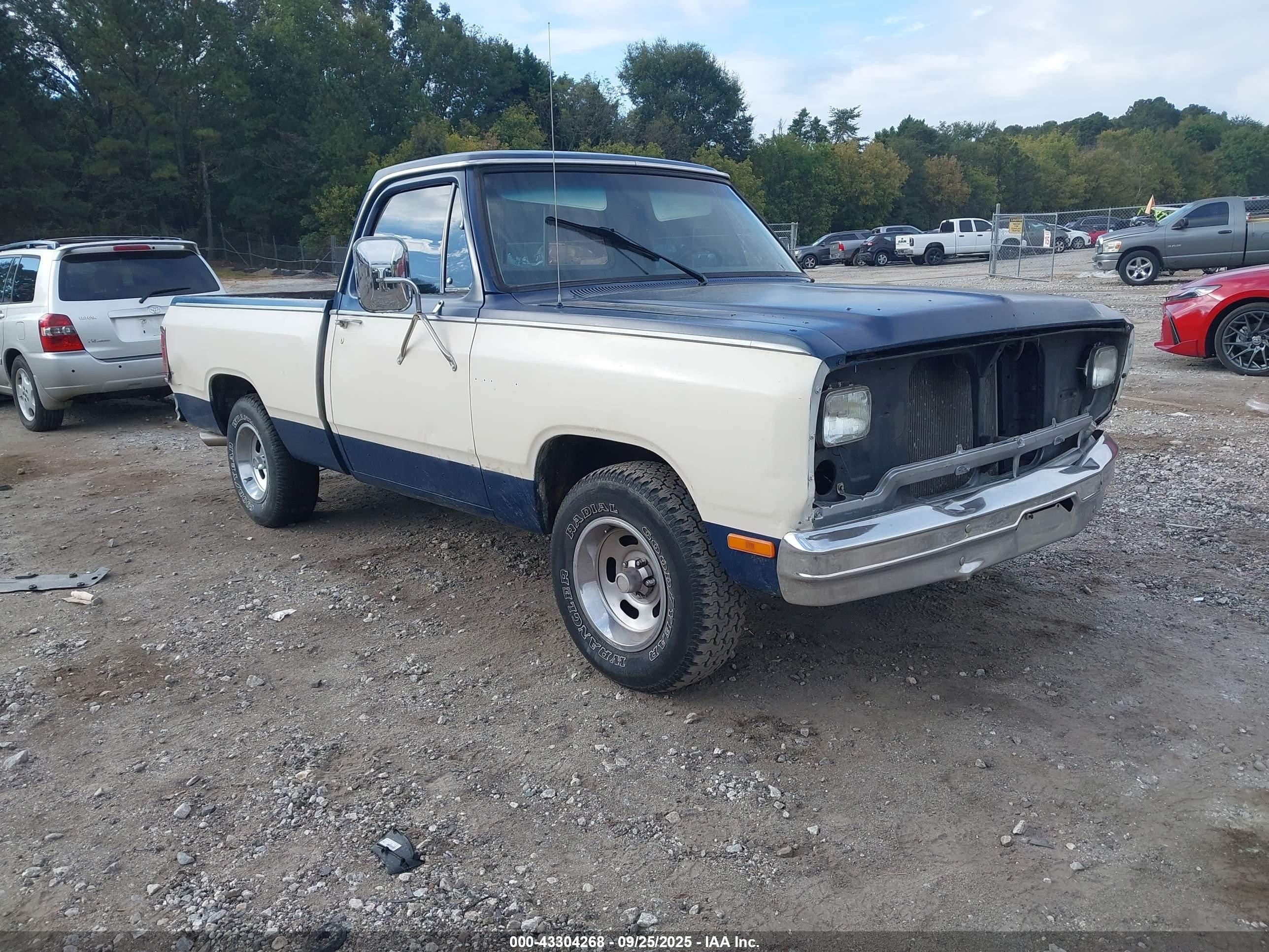 1984 Dodge D-series D150 Blue vin: 1B7GD14W7ES256560