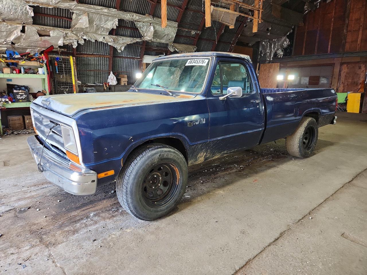 1990 Dodge D-series D150s Blue vin: 1B7GE06Y9LS713114