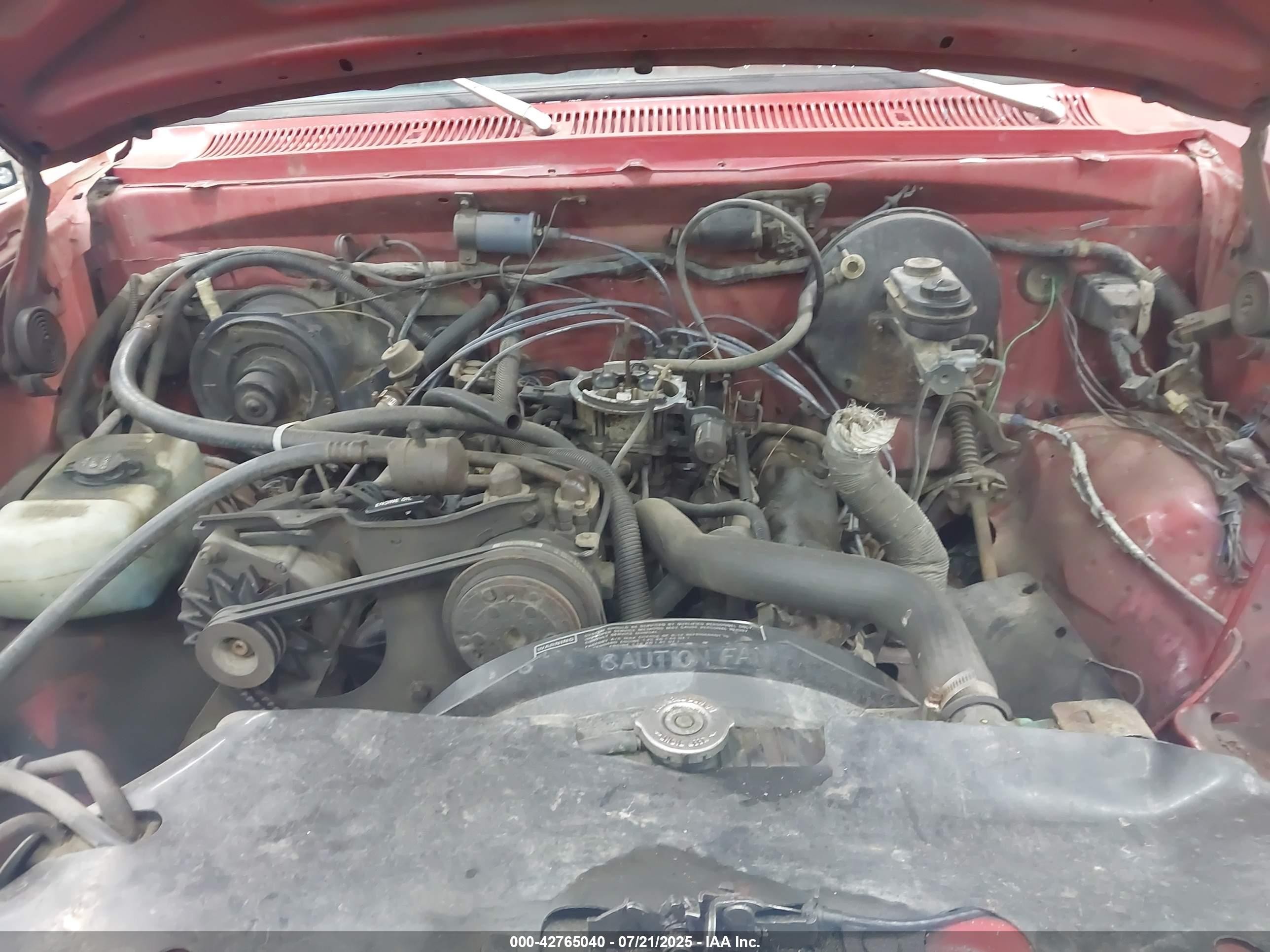 1991 Dodge D-series D150s Red vin: 1B7GE06YXMS226067