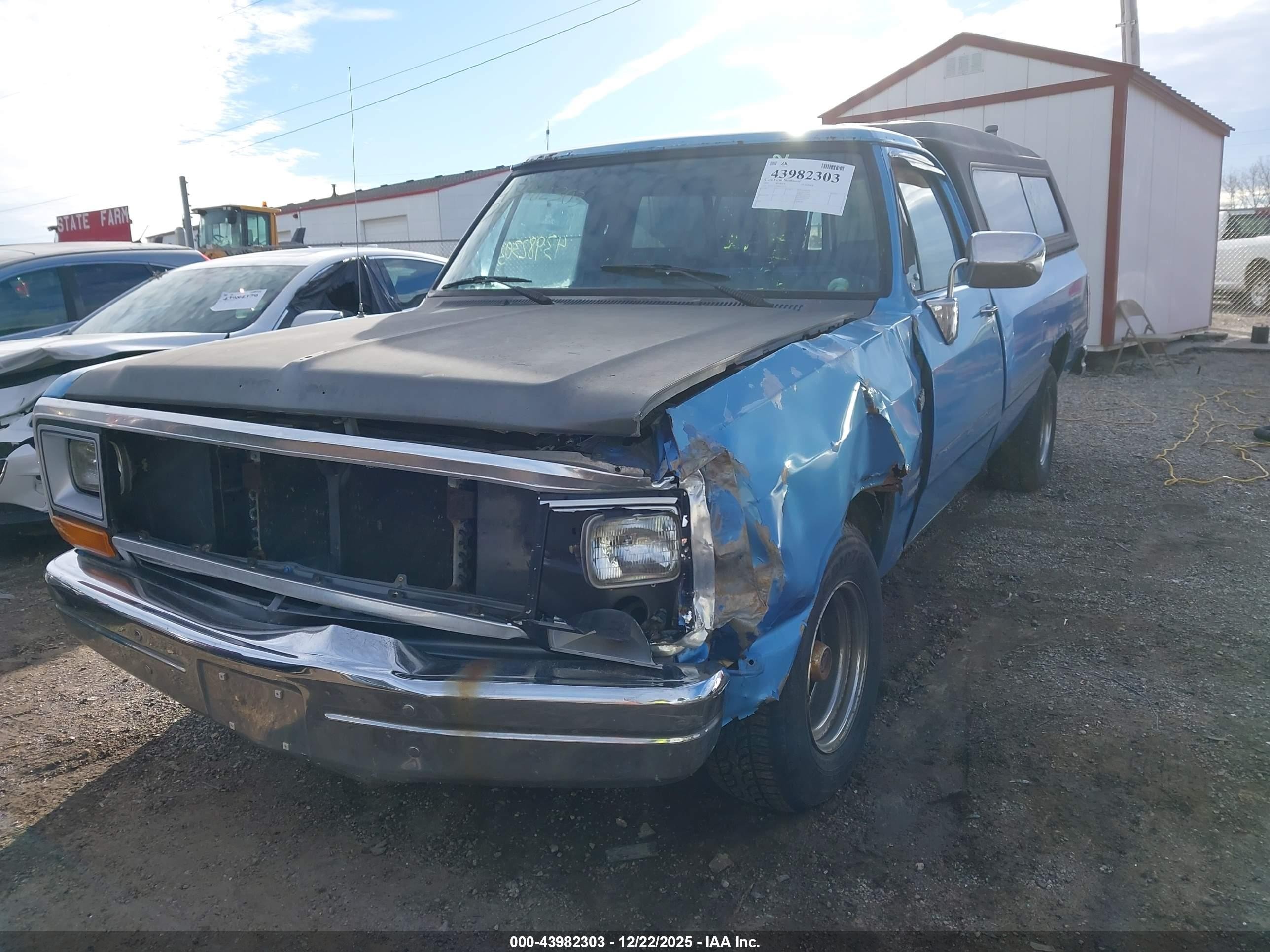 1991 Dodge D-series D150 Blue vin: 1B7GE16Y0MS238220