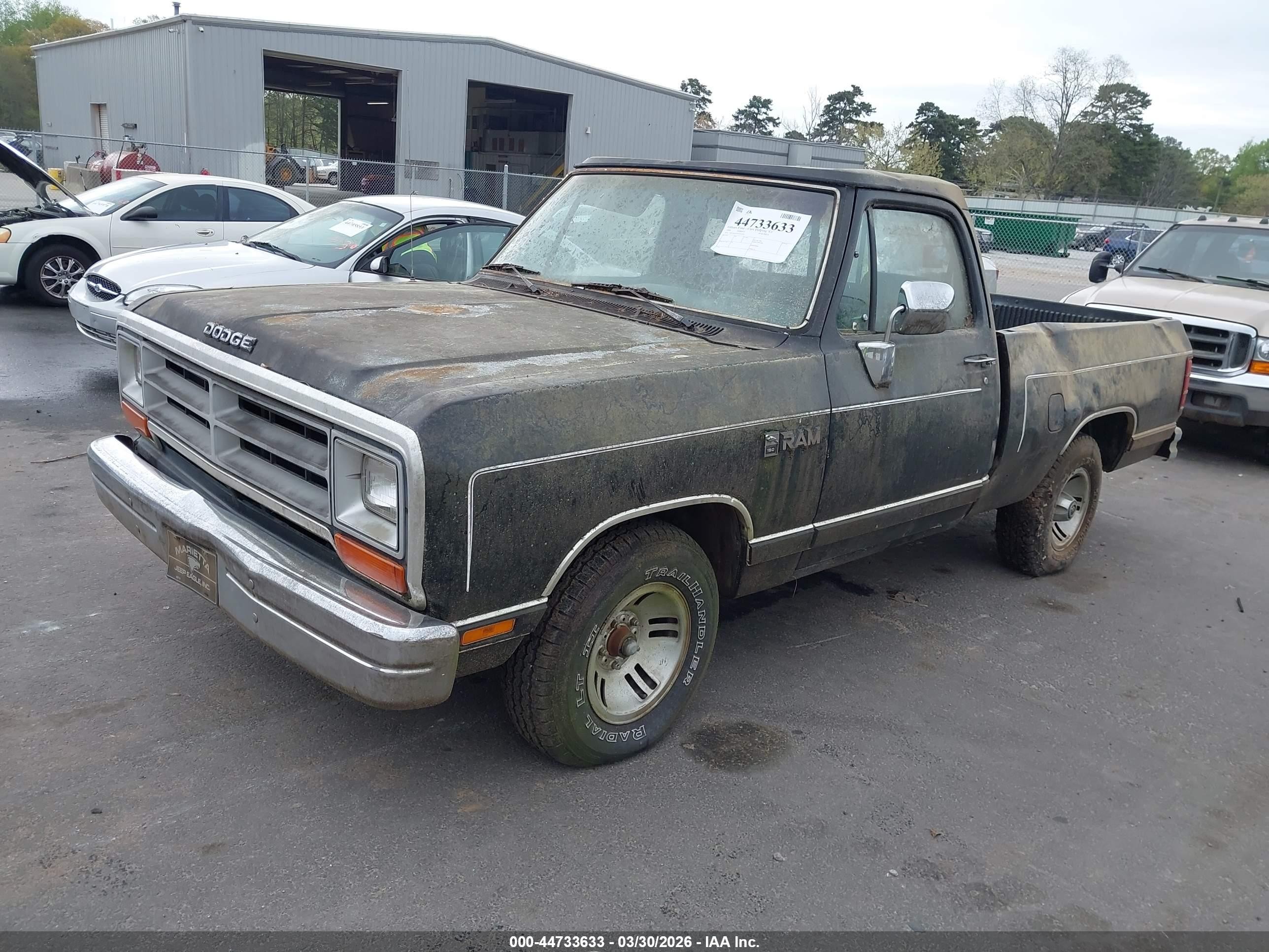 1990 Dodge D-series D150 Черный vin: 1B7GE16Y2LS754593