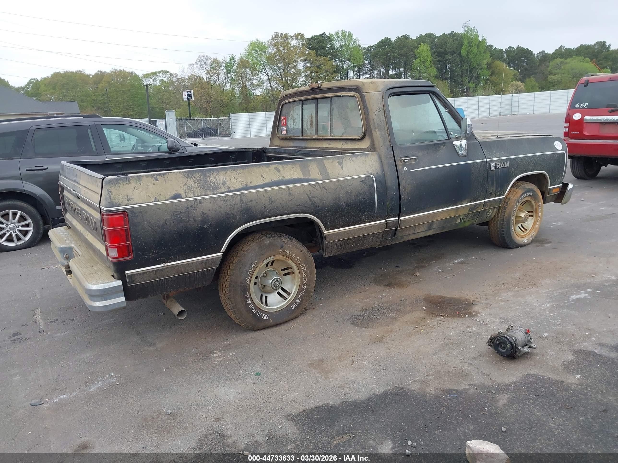 1990 Dodge D-series D150 Черный vin: 1B7GE16Y2LS754593