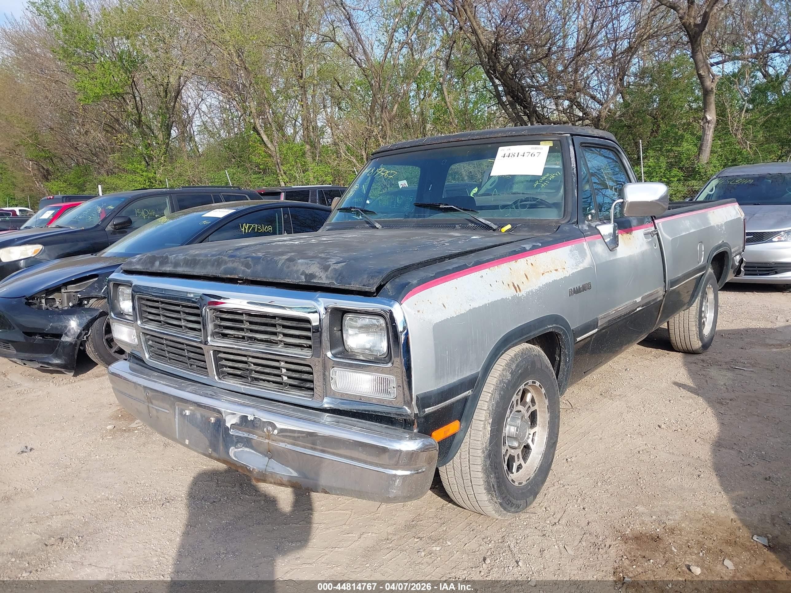 1991 Dodge D-series D150 Black vin: 1B7GE16Y5MS221977
