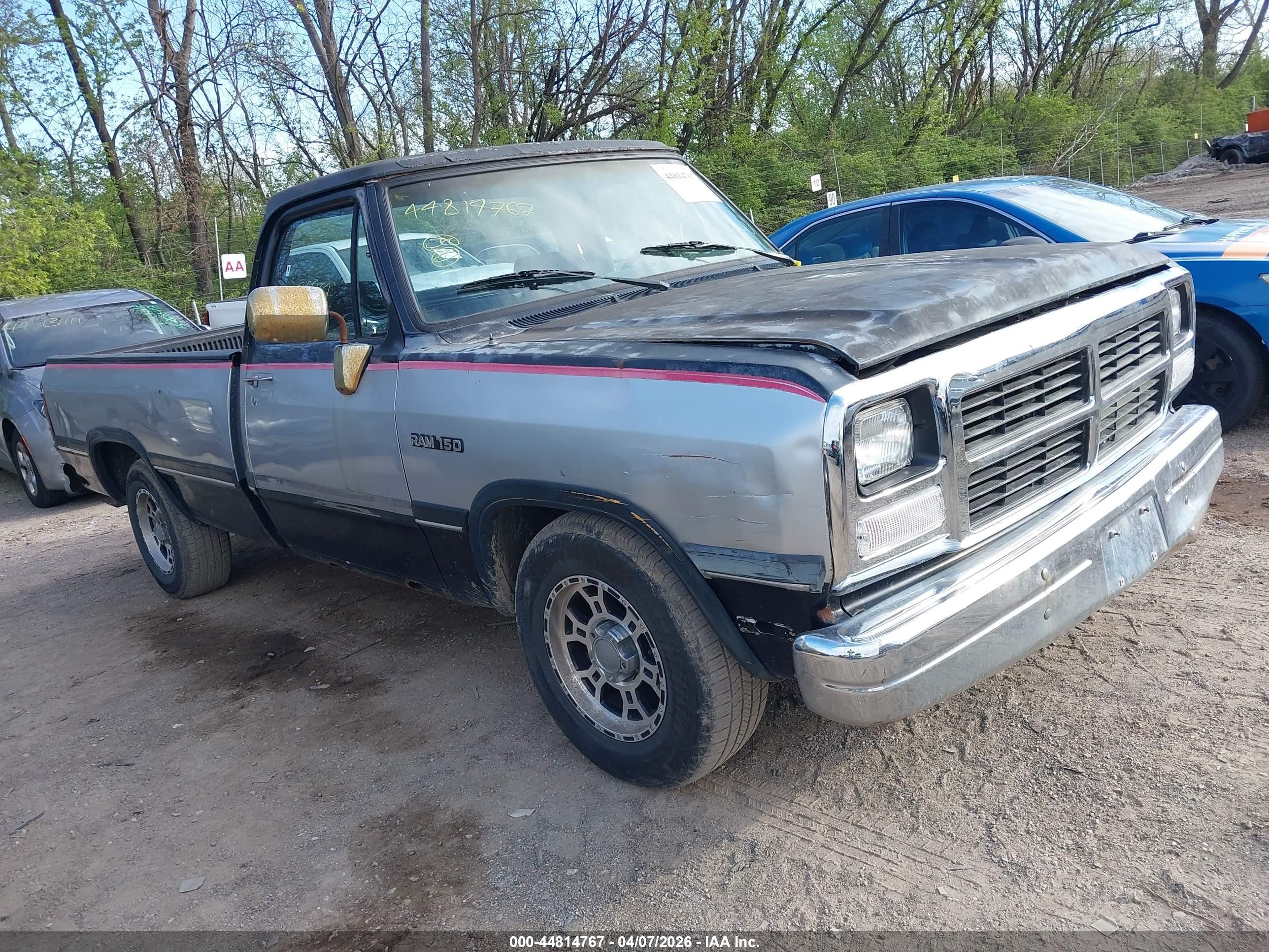 1991 Dodge D-series D150 Black vin: 1B7GE16Y5MS221977