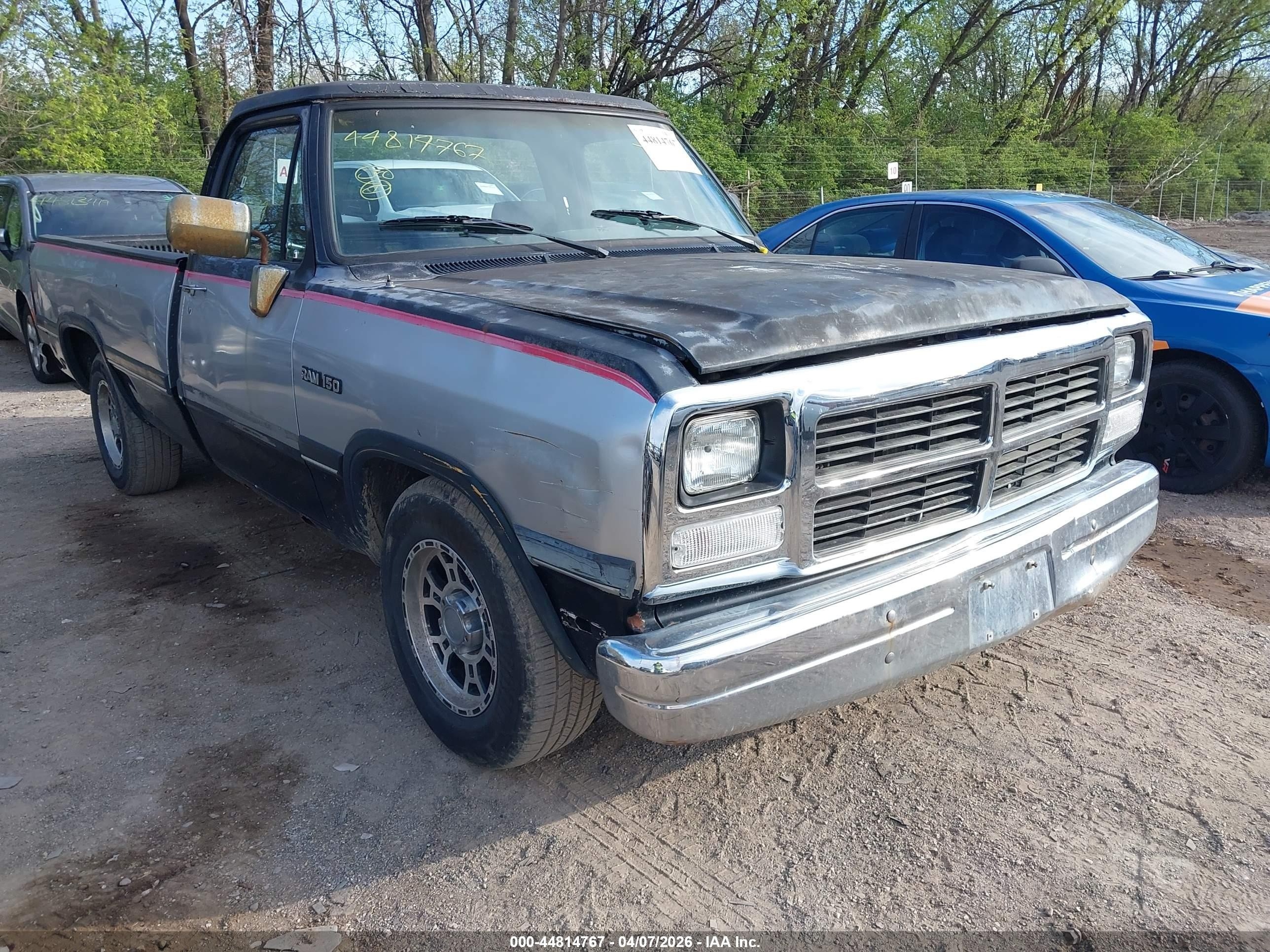 1991 Dodge D-series D150 Black vin: 1B7GE16Y5MS221977