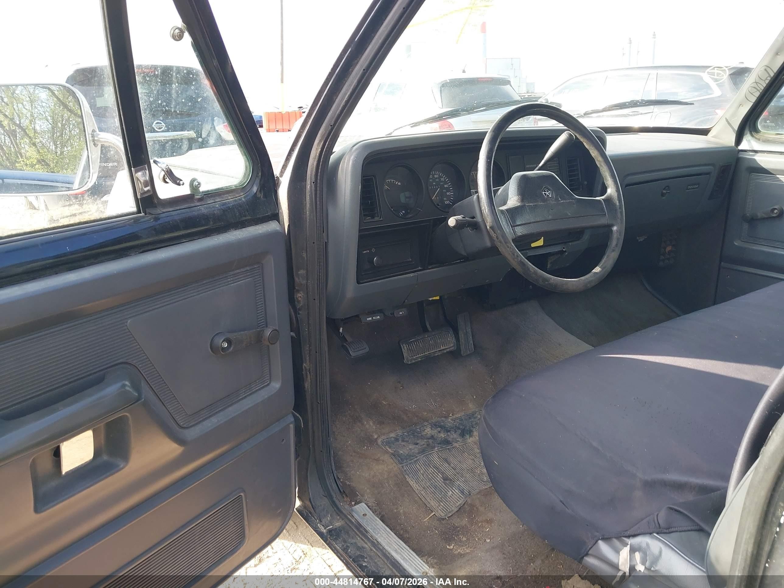 1991 Dodge D-series D150 Black vin: 1B7GE16Y5MS221977