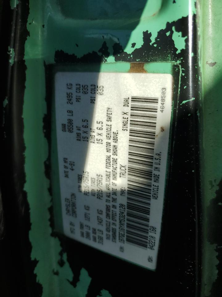 1991 Dodge D-series D150 Green vin: 1B7GE16YXMS324120