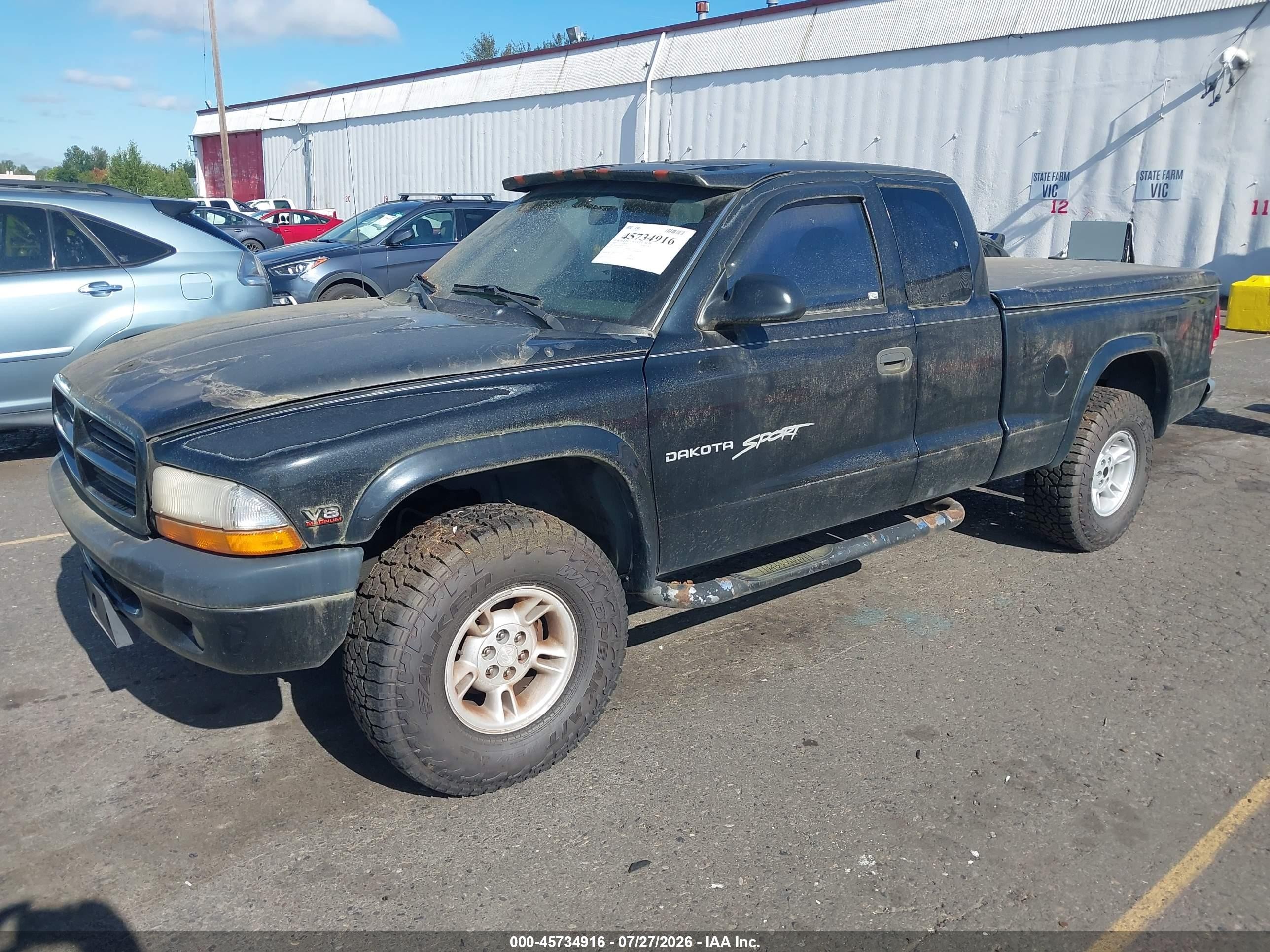 2000 Dodge Dakota Slt/sport Black vin: 1B7GG22N0YS658948