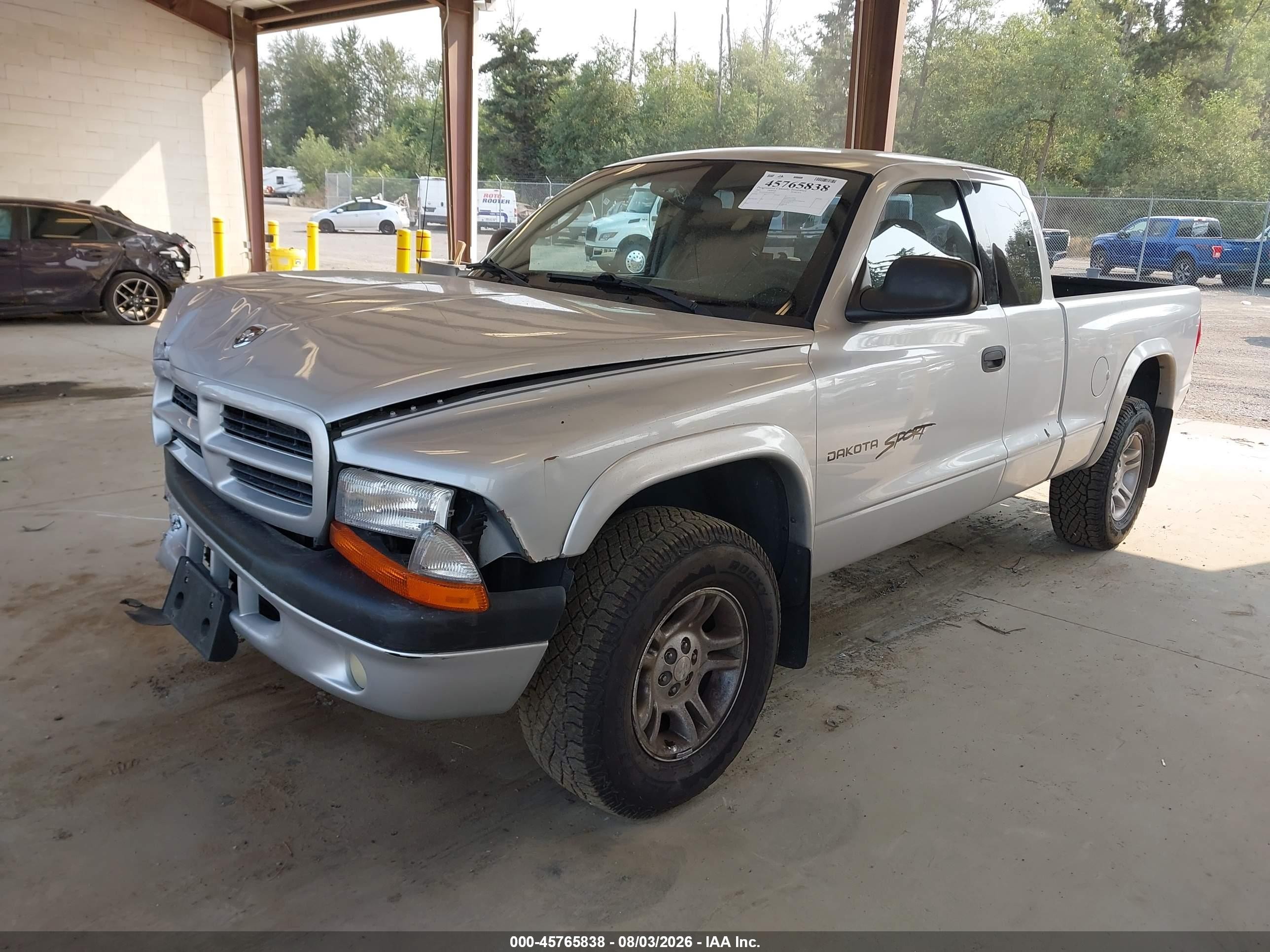 2001 Dodge Dakota Slt/sport Silver vin: 1B7GG22N41S214445