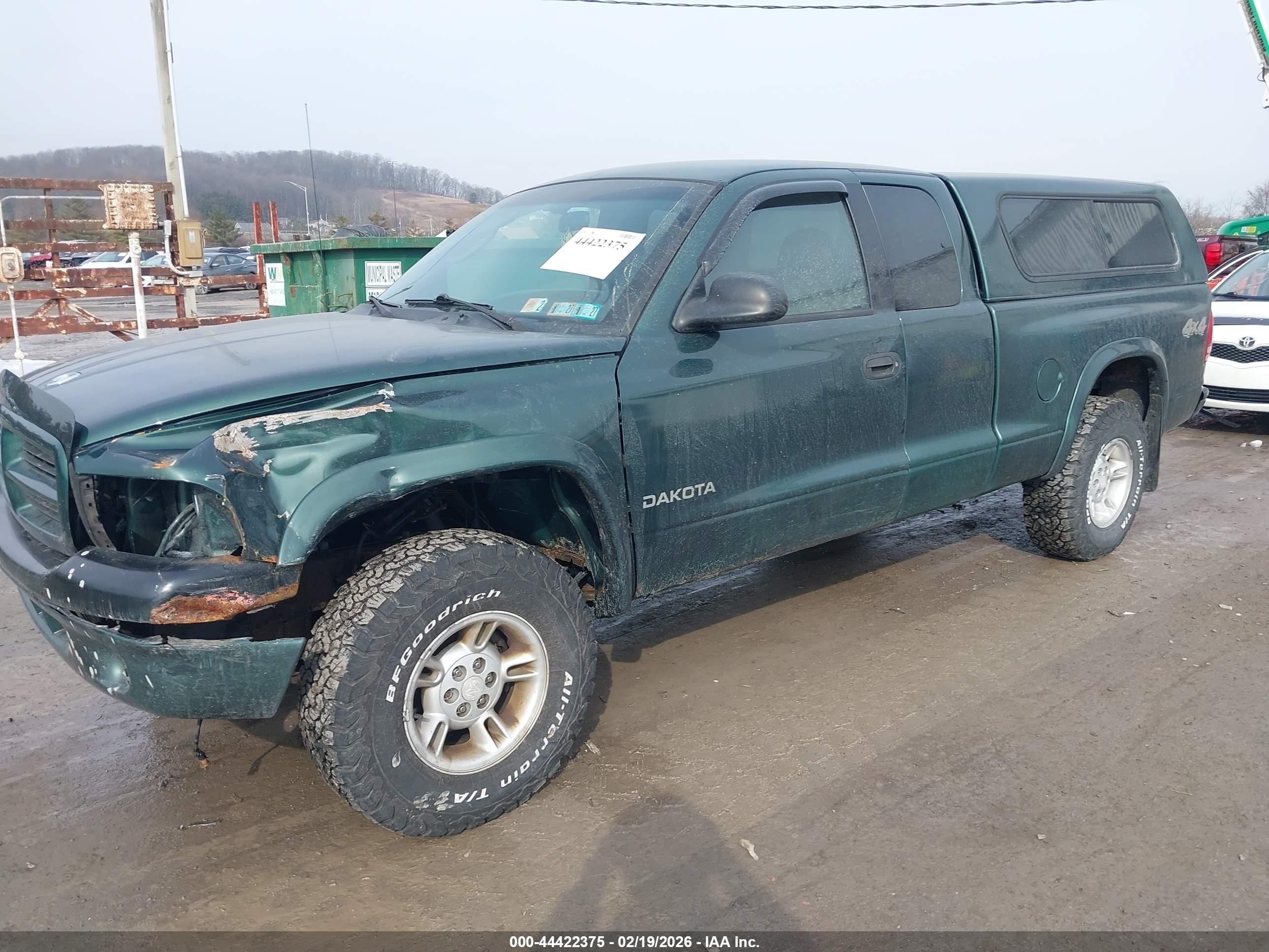 2000 Dodge Dakota Slt/sport Зеленый vin: 1B7GG22X9YS545209