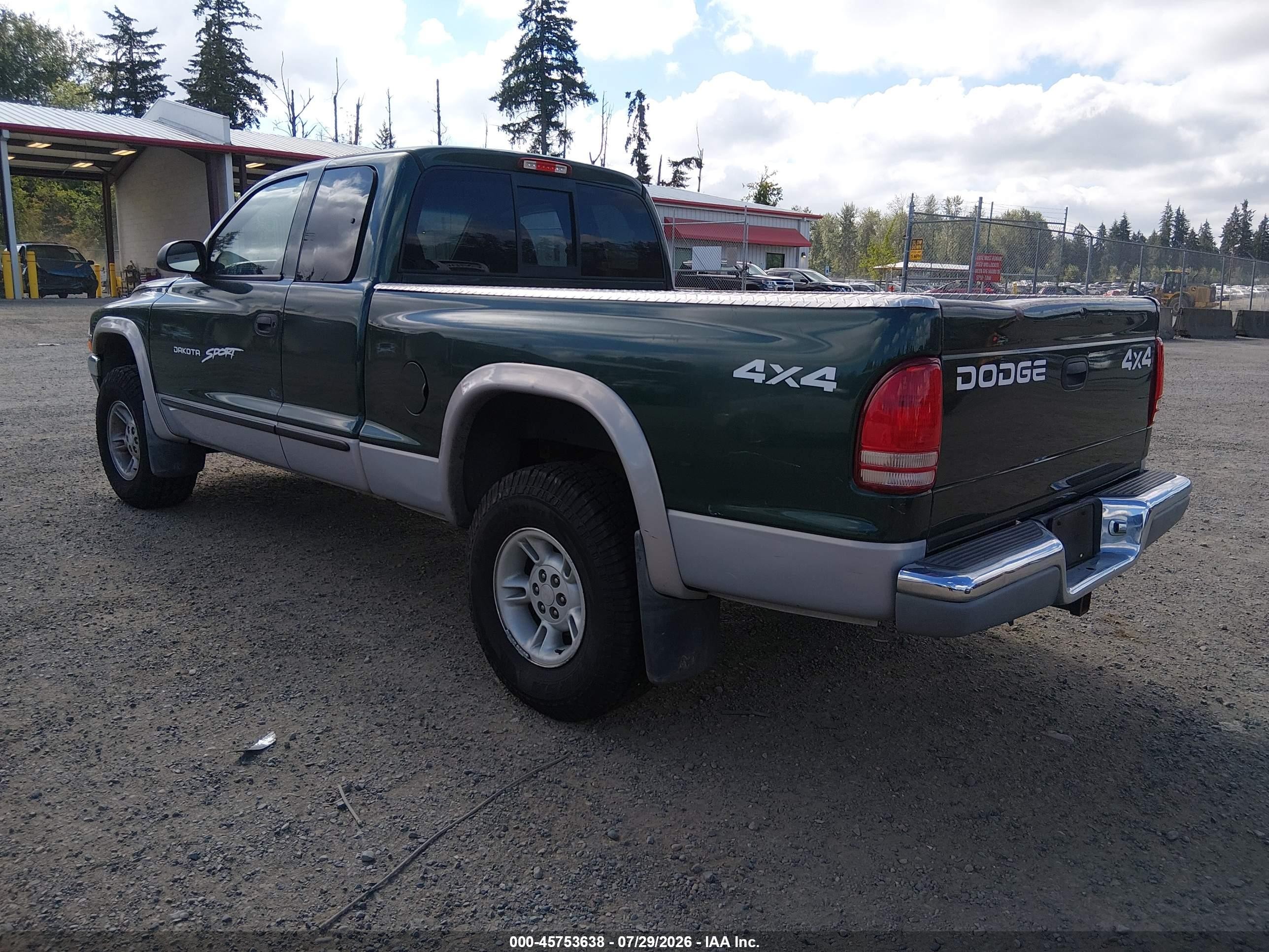 1999 Dodge Dakota Slt/sport Green vin: 1B7GG22Y3XS204346