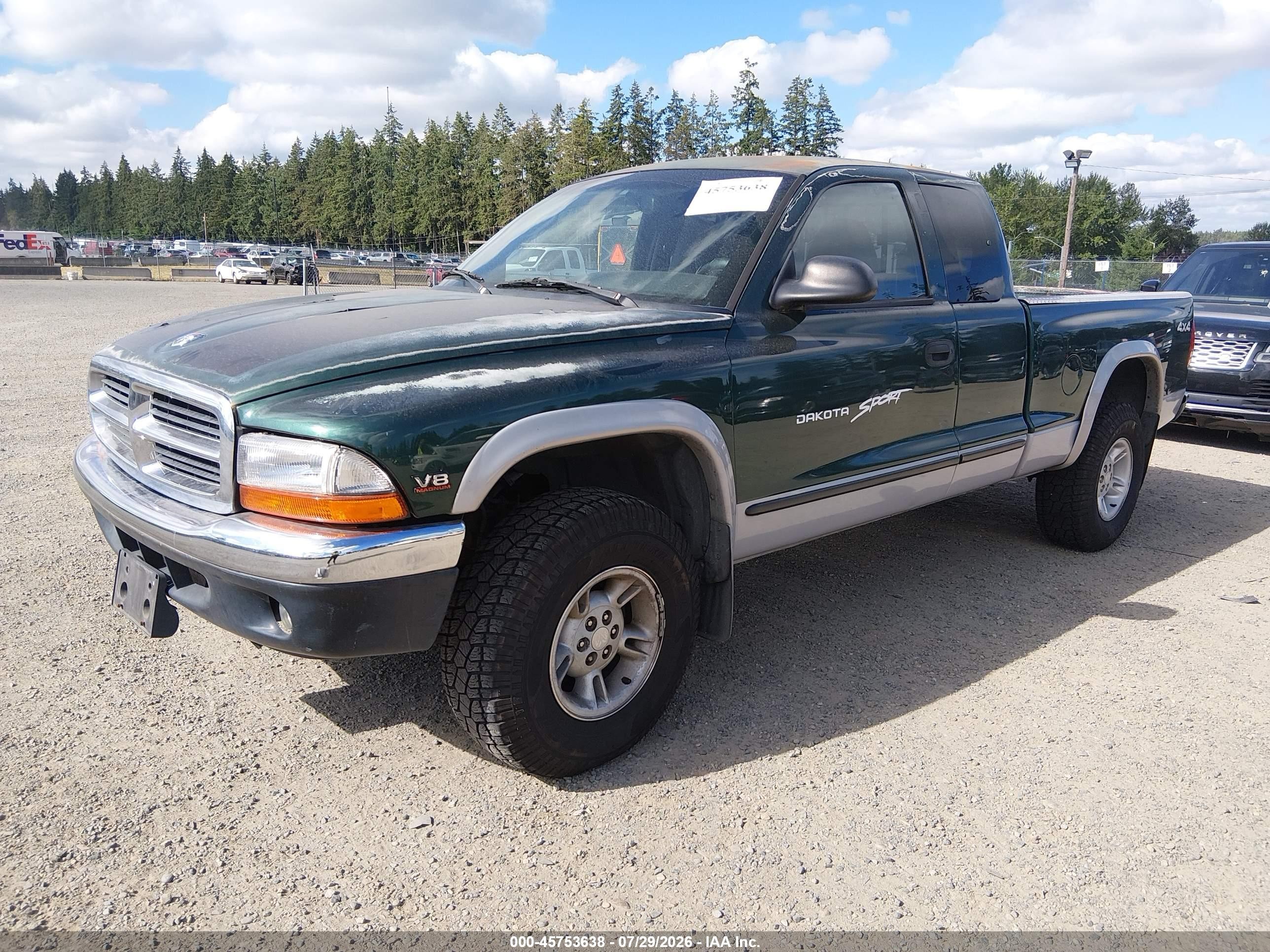 1999 Dodge Dakota Slt/sport Green vin: 1B7GG22Y3XS204346