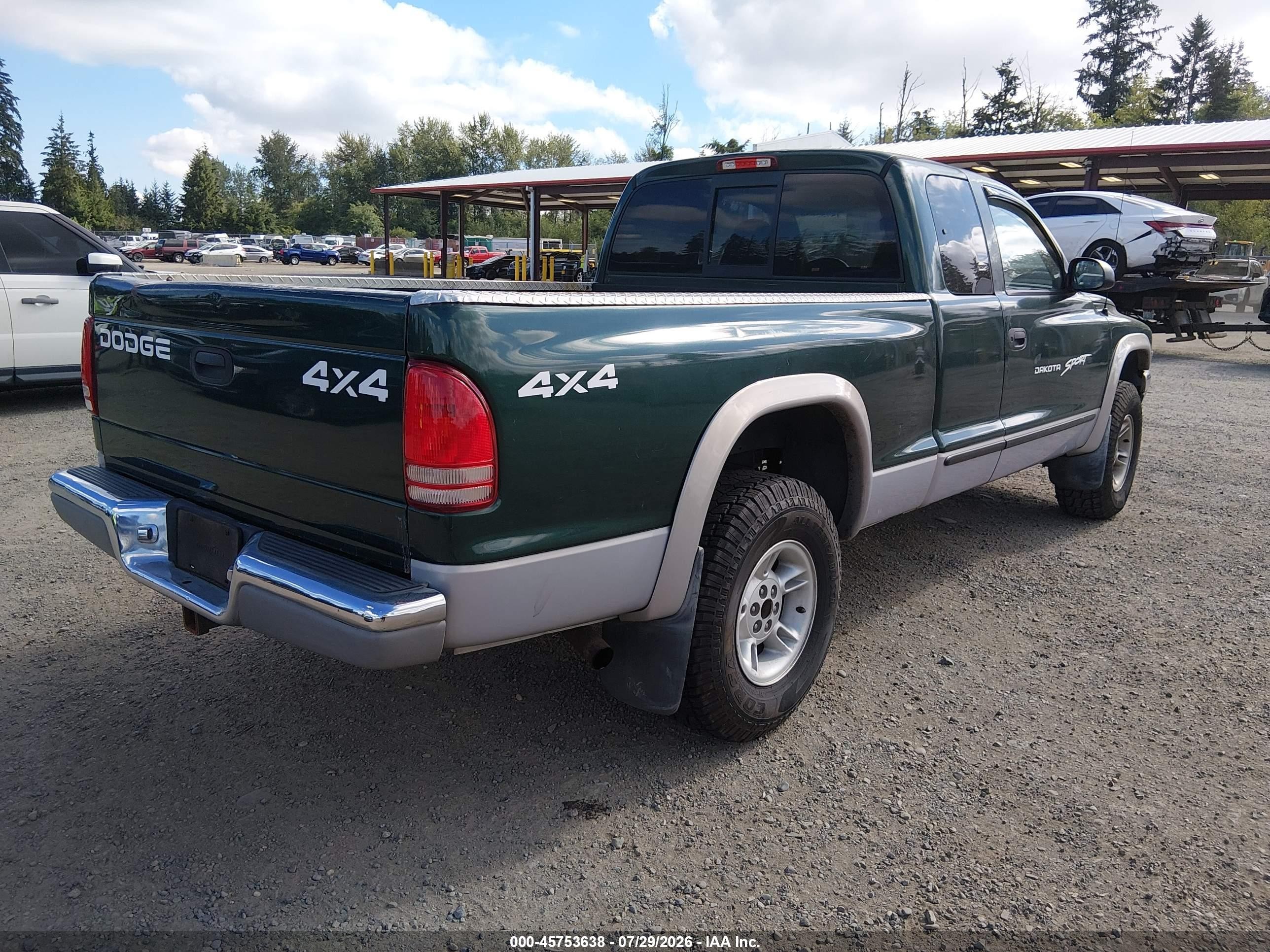 1999 Dodge Dakota Slt/sport Green vin: 1B7GG22Y3XS204346