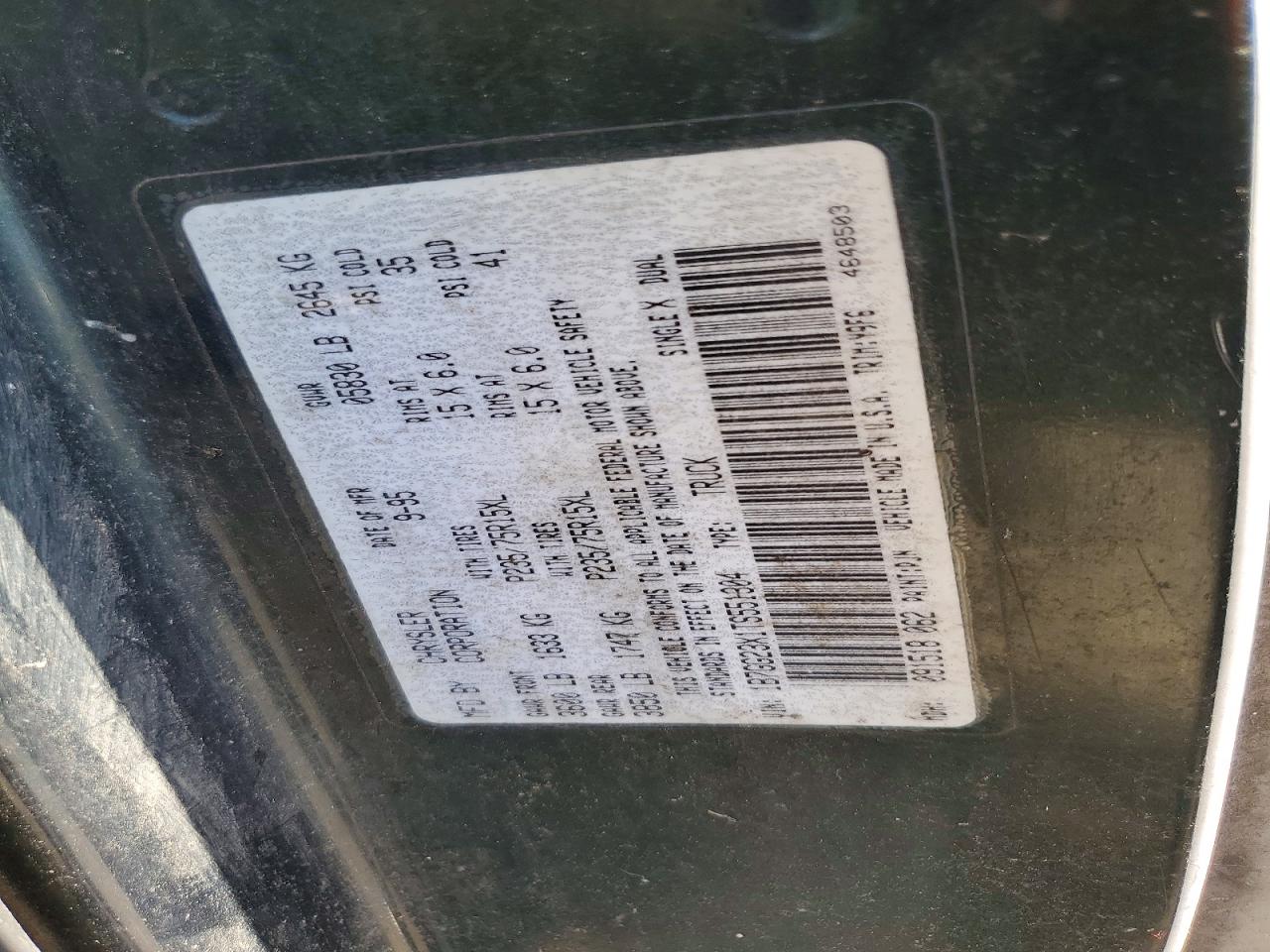 1996 Dodge Dakota Green vin: 1B7GG23X1TS551304