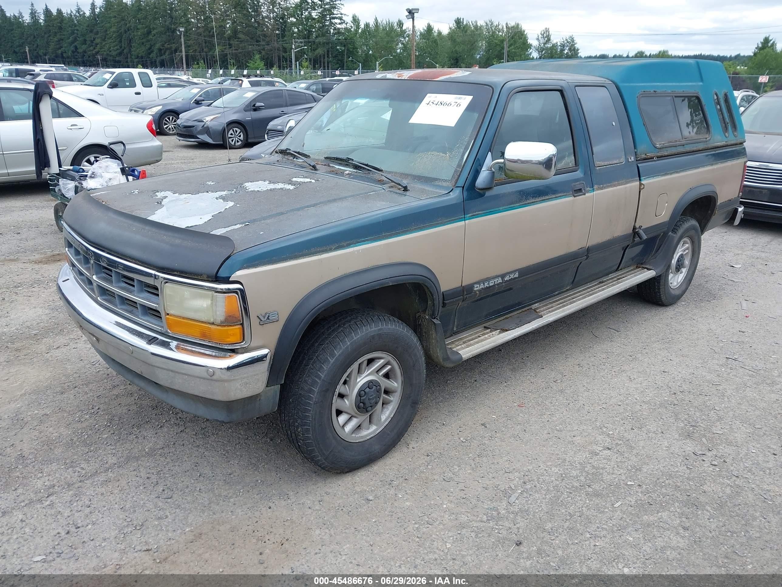 1993 Dodge Dakota   Зеленый vin: 1B7GG23Y8PS160875