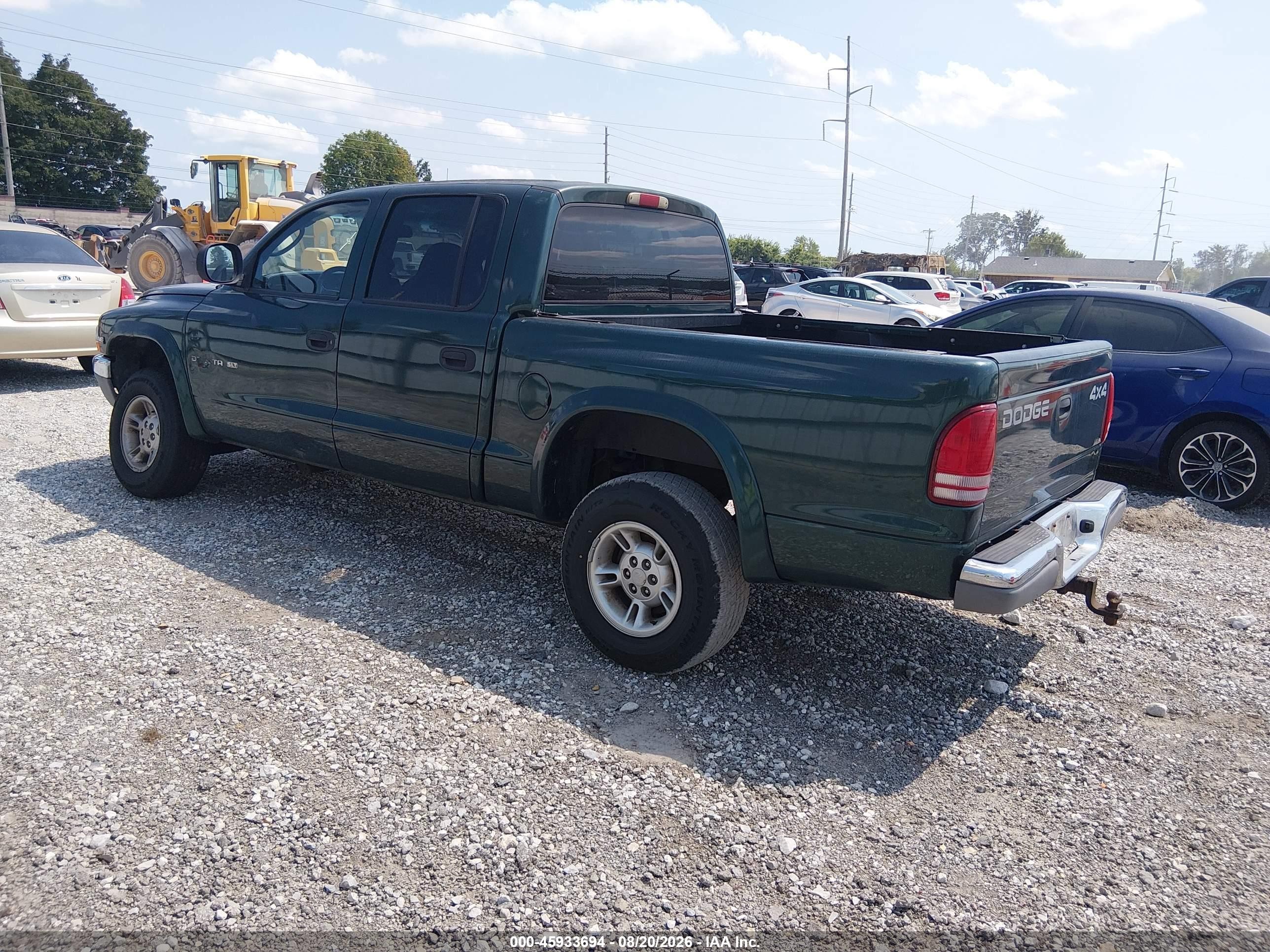 2000 Dodge Dakota Slt/sport Зеленый vin: 1B7GG2AN6YS643615