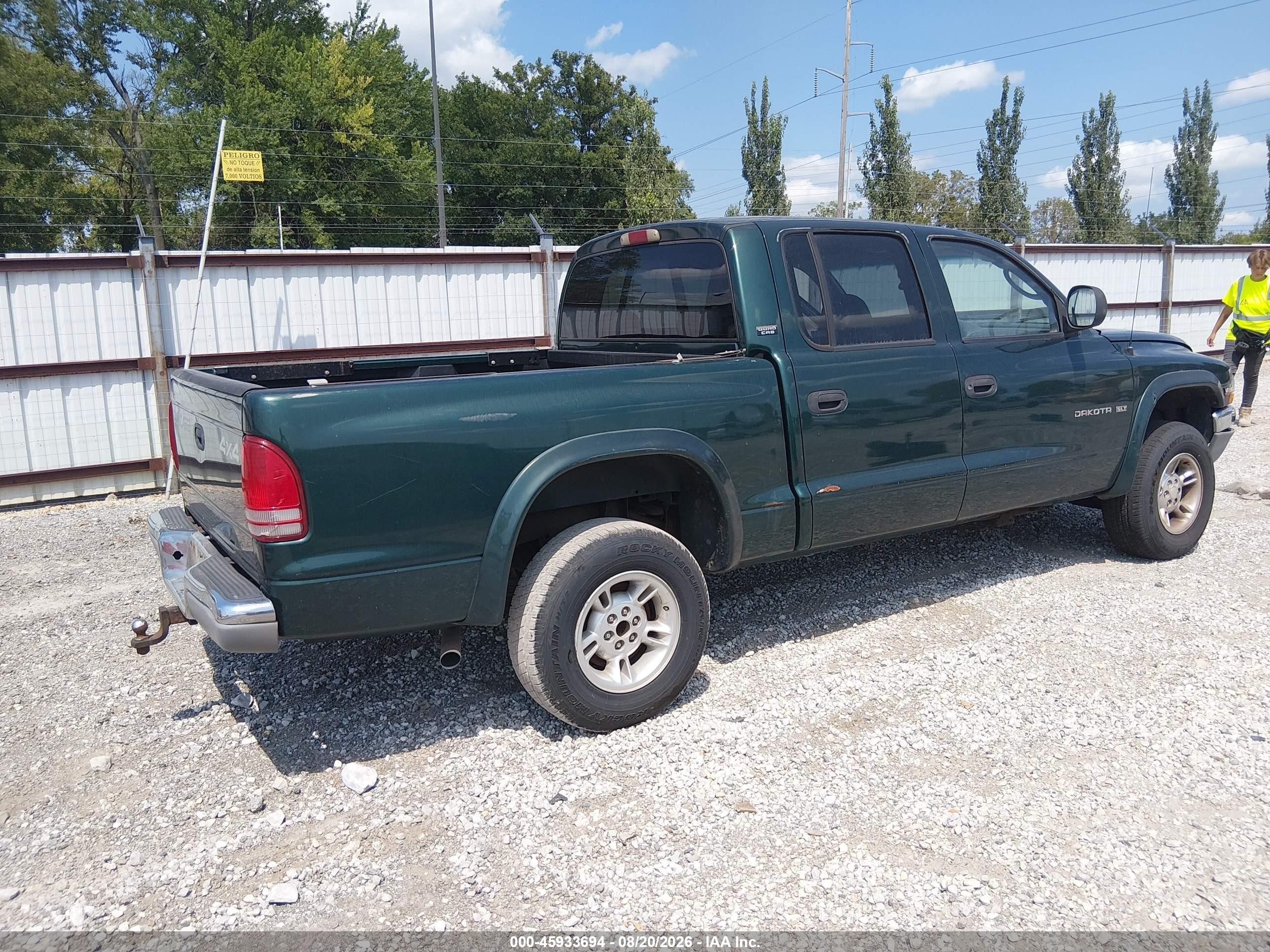 2000 Dodge Dakota Slt/sport Зеленый vin: 1B7GG2AN6YS643615