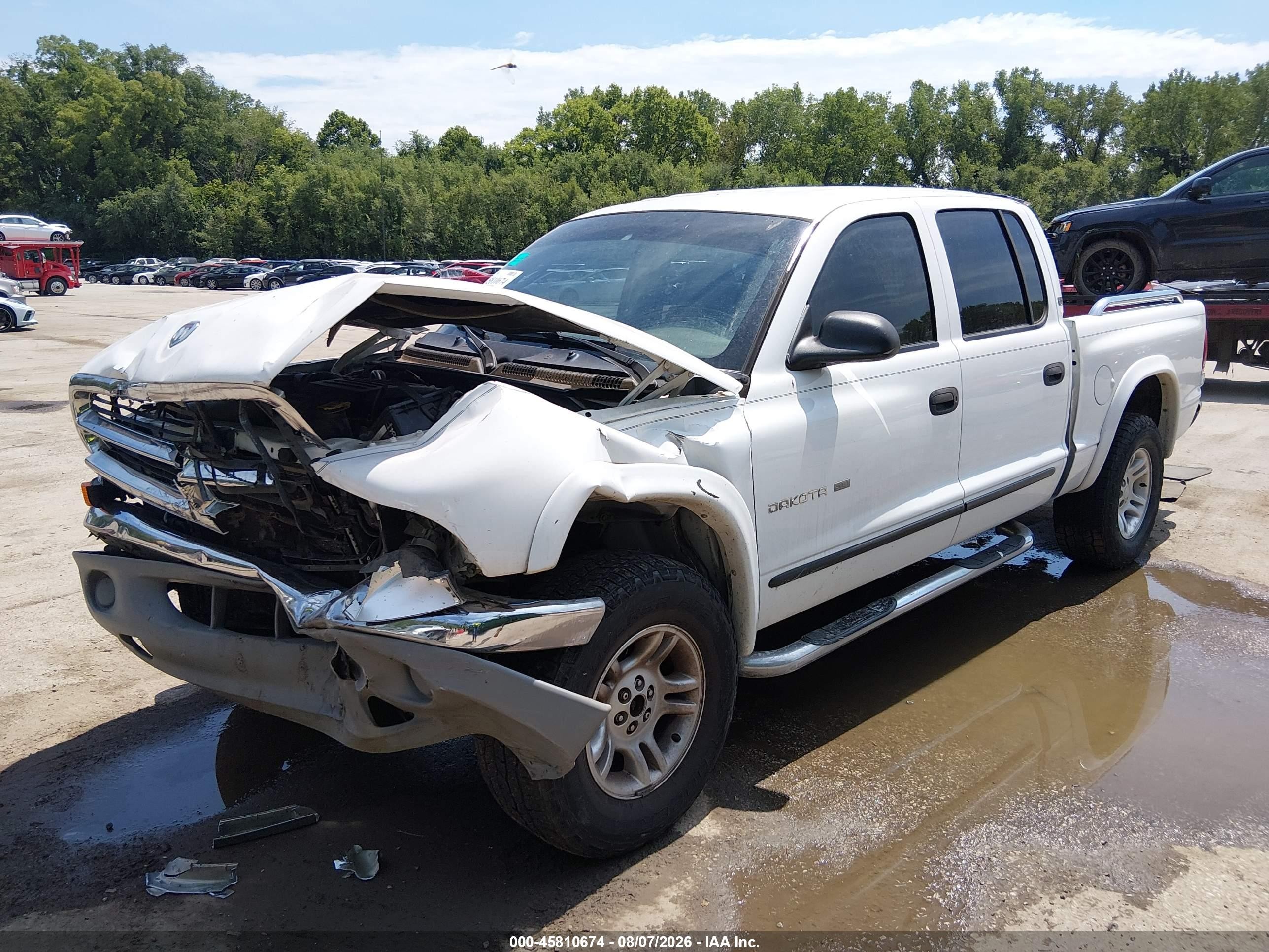 2001 Dodge Dakota Slt/sport Белый vin: 1B7GG2AN91S201935