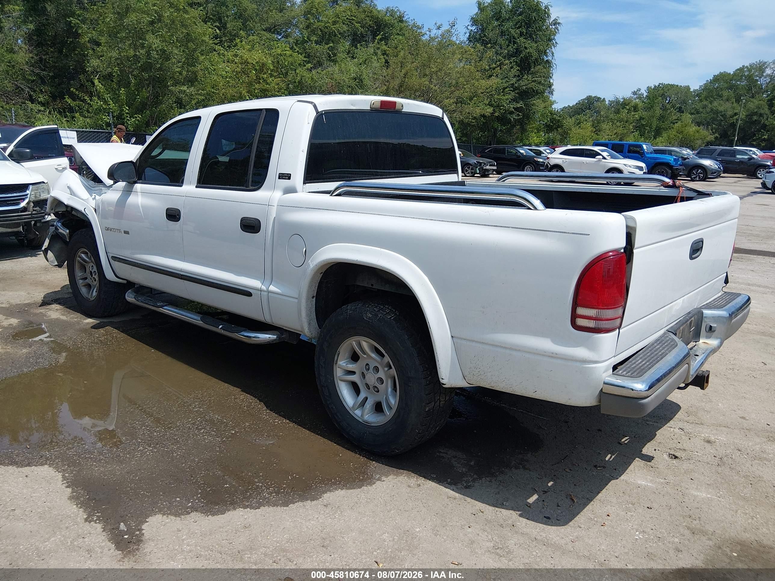 2001 Dodge Dakota Slt/sport Белый vin: 1B7GG2AN91S201935