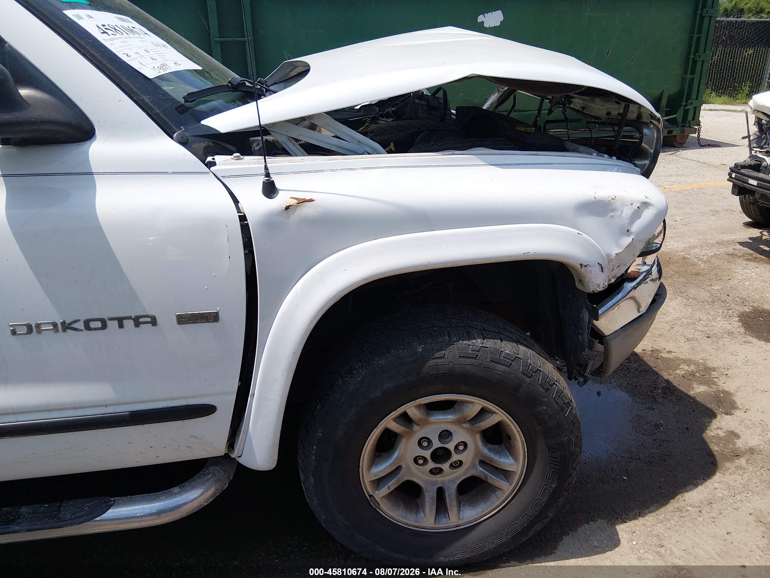 2001 Dodge Dakota Slt/sport Белый vin: 1B7GG2AN91S201935