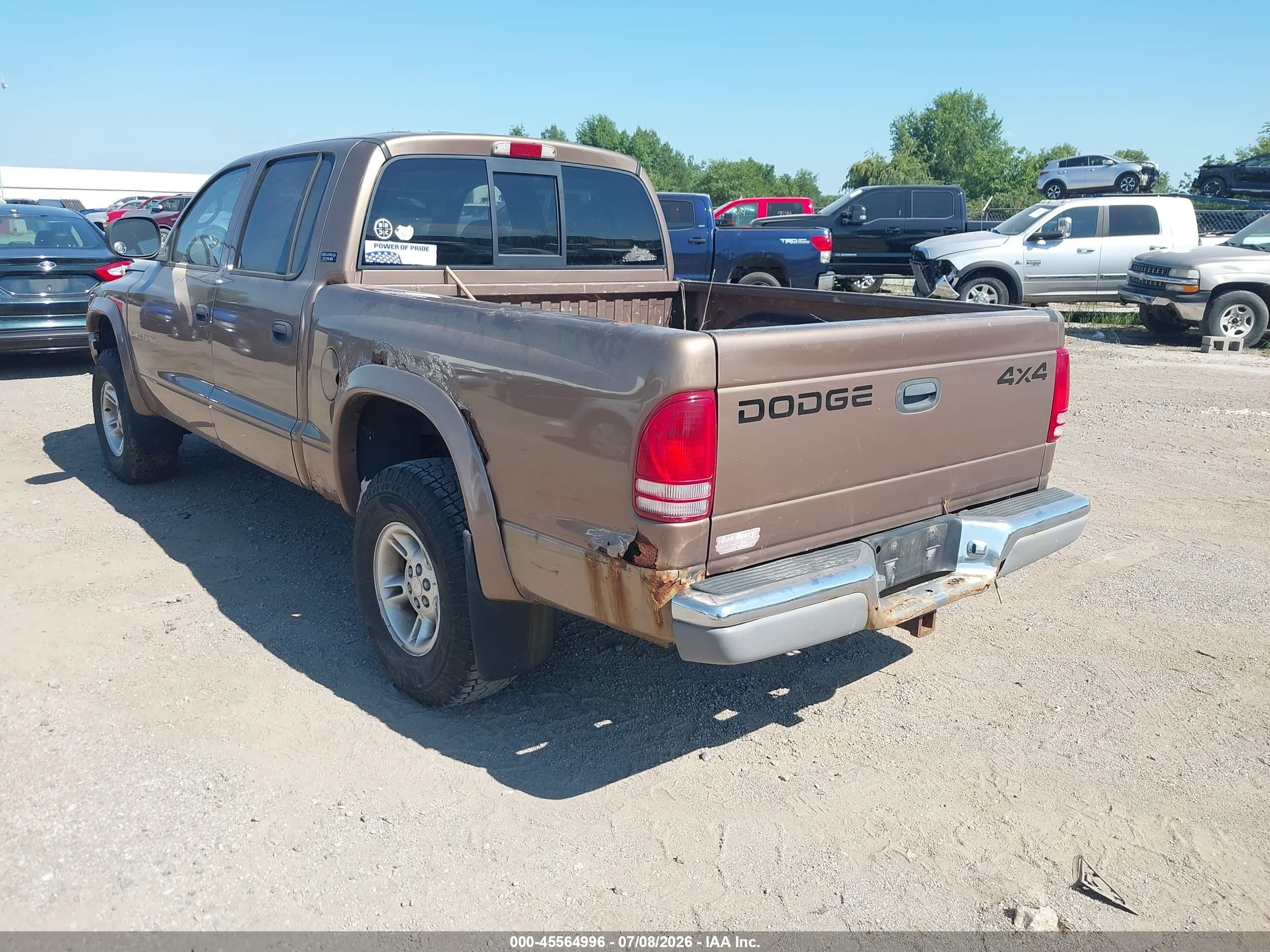 2000 Dodge Dakota Slt/sport Коричневый vin: 1B7GG2AN9YS698141