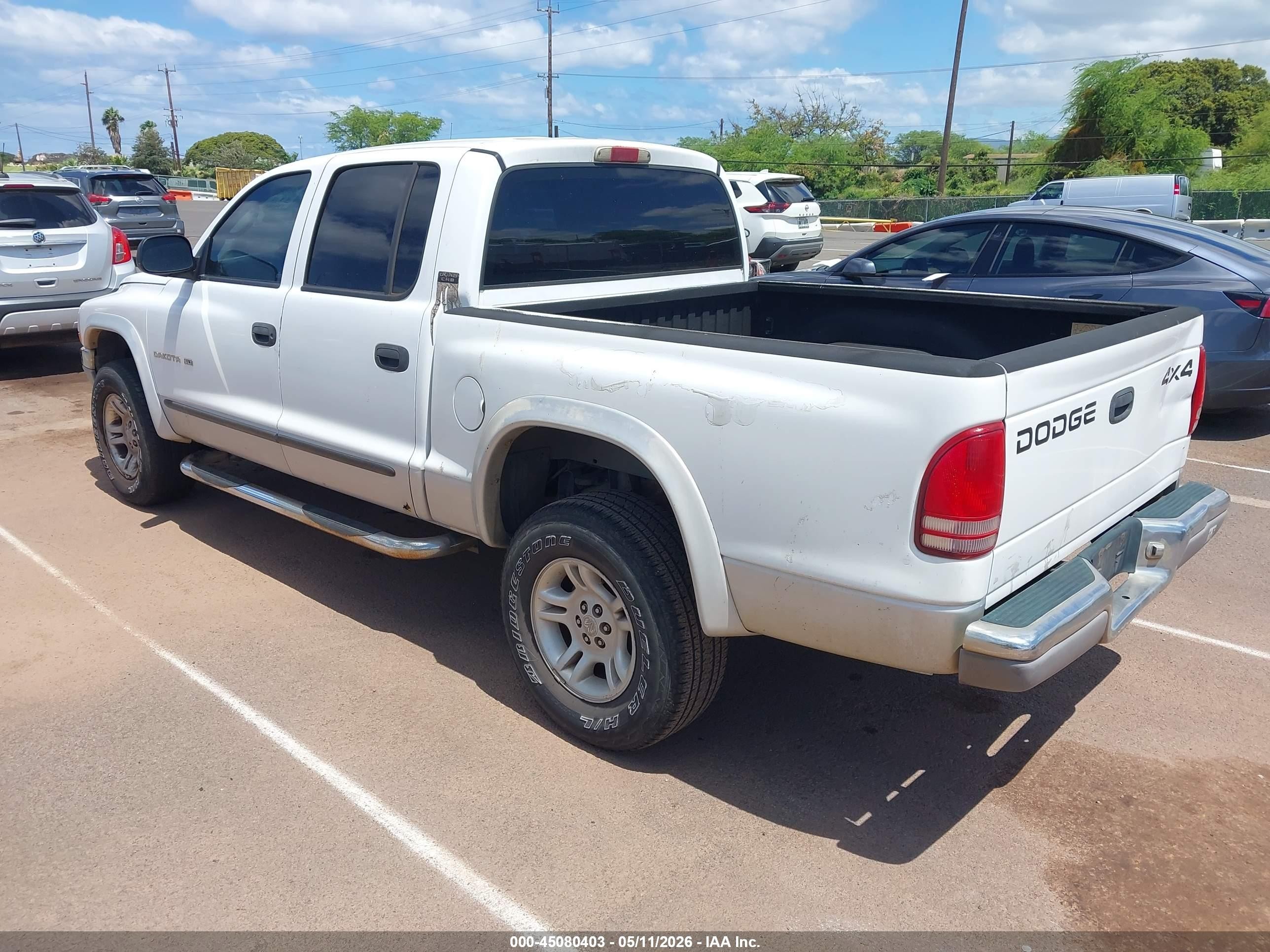 2001 Dodge Dakota Slt/sport White vin: 1B7GG2AX31S202788