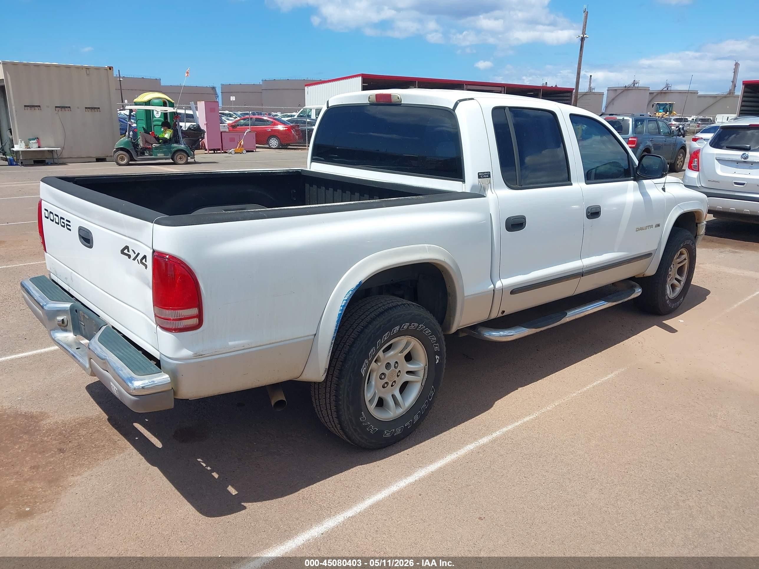 2001 Dodge Dakota Slt/sport White vin: 1B7GG2AX31S202788