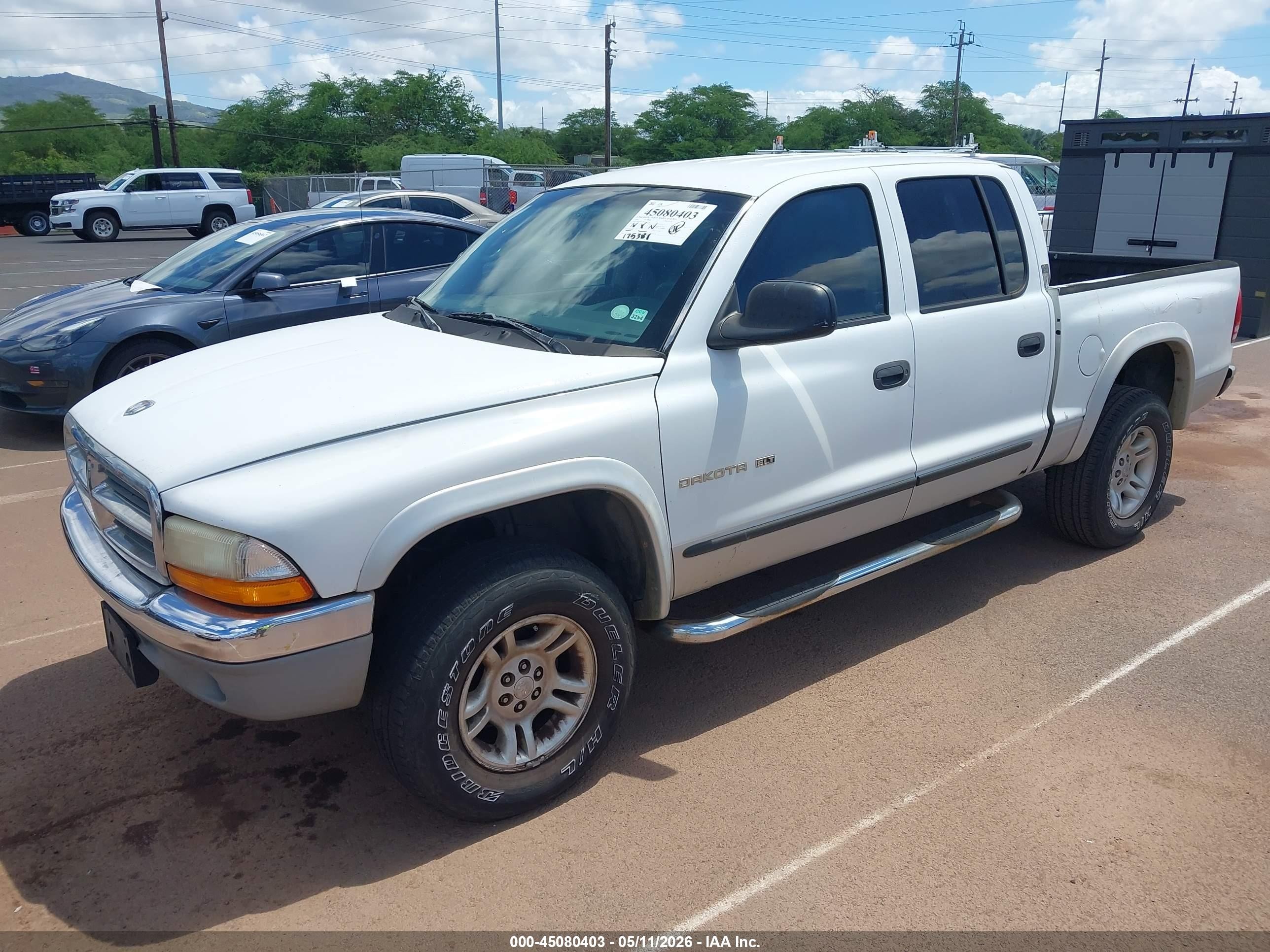 2001 Dodge Dakota Slt/sport White vin: 1B7GG2AX31S202788