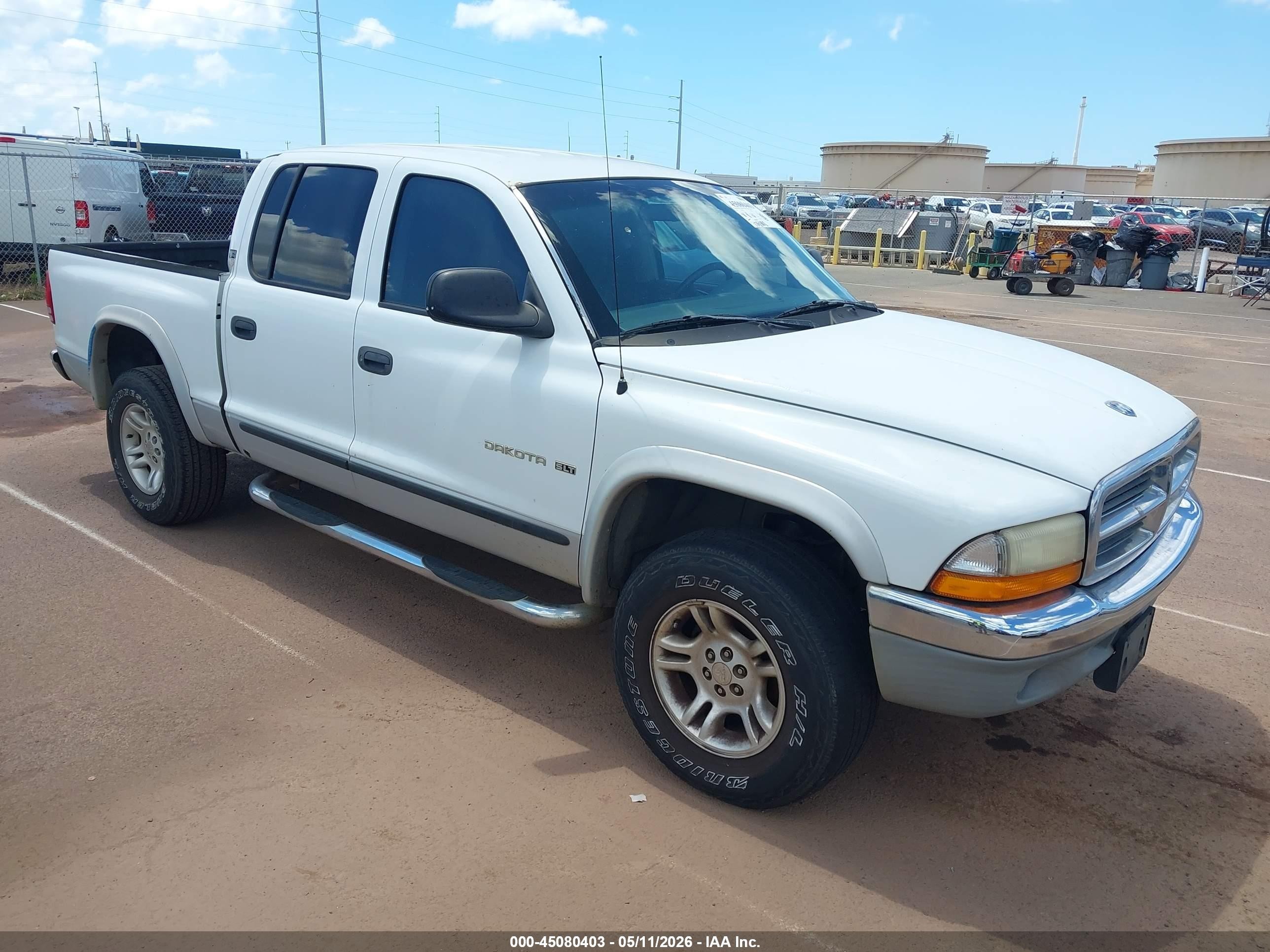 2001 Dodge Dakota Slt/sport White vin: 1B7GG2AX31S202788