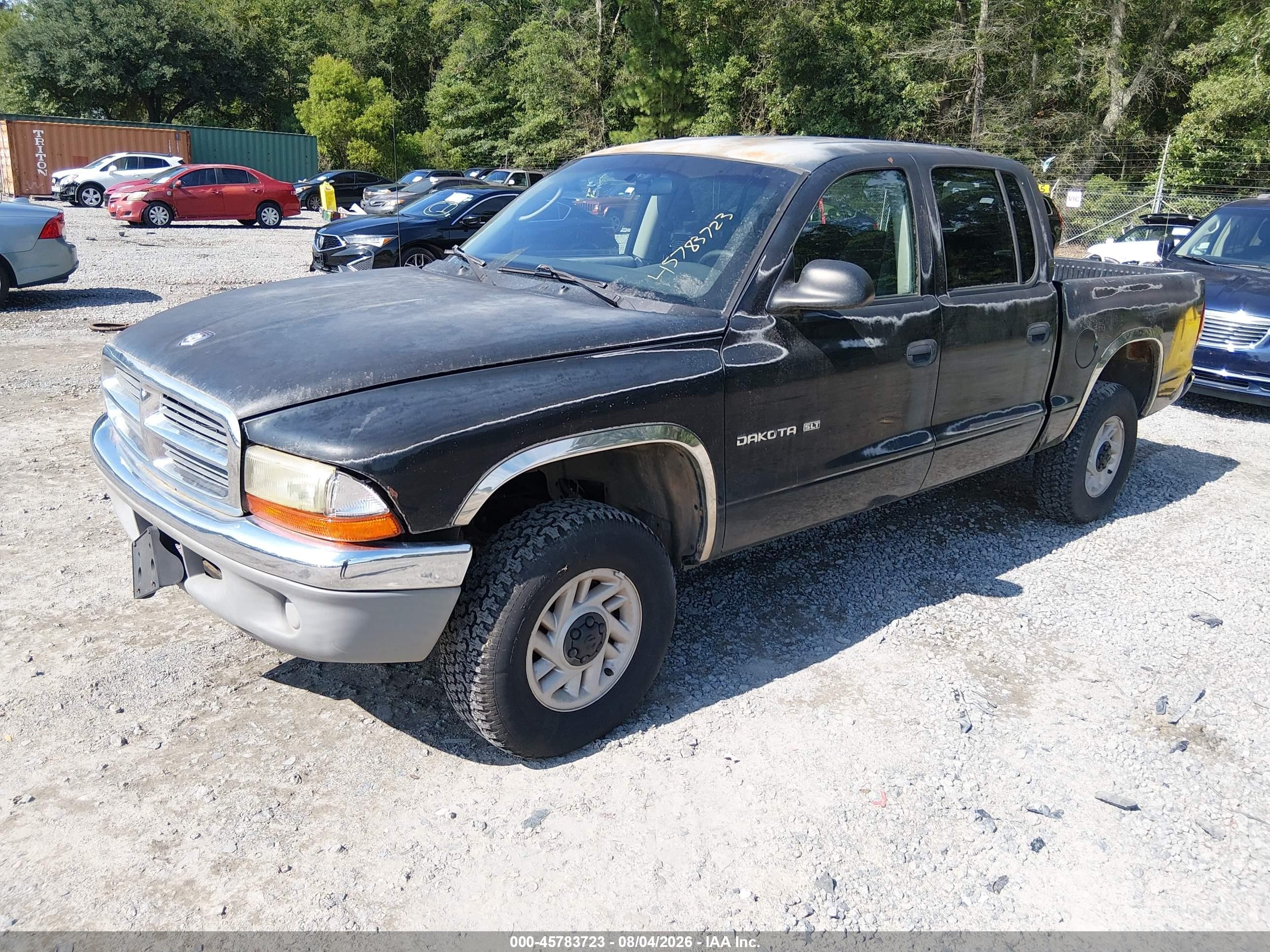 2001 Dodge Dakota Slt/sport Black vin: 1B7GG2AZ71S107507