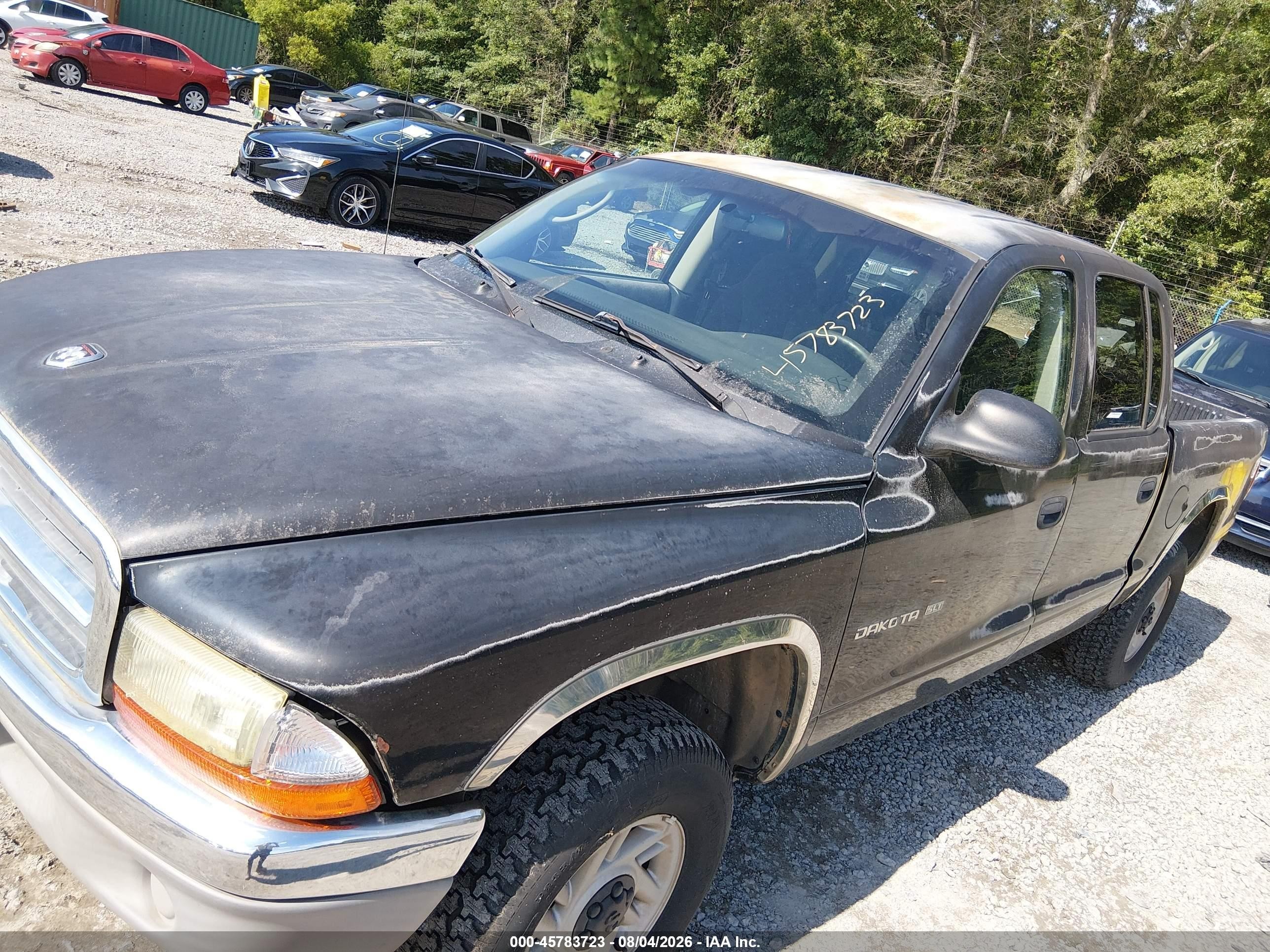 2001 Dodge Dakota Slt/sport Black vin: 1B7GG2AZ71S107507