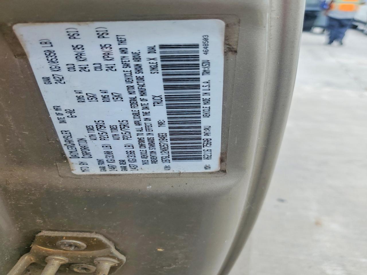 2002 Dodge Dakota Base Gold vin: 1B7GL12X02S718483
