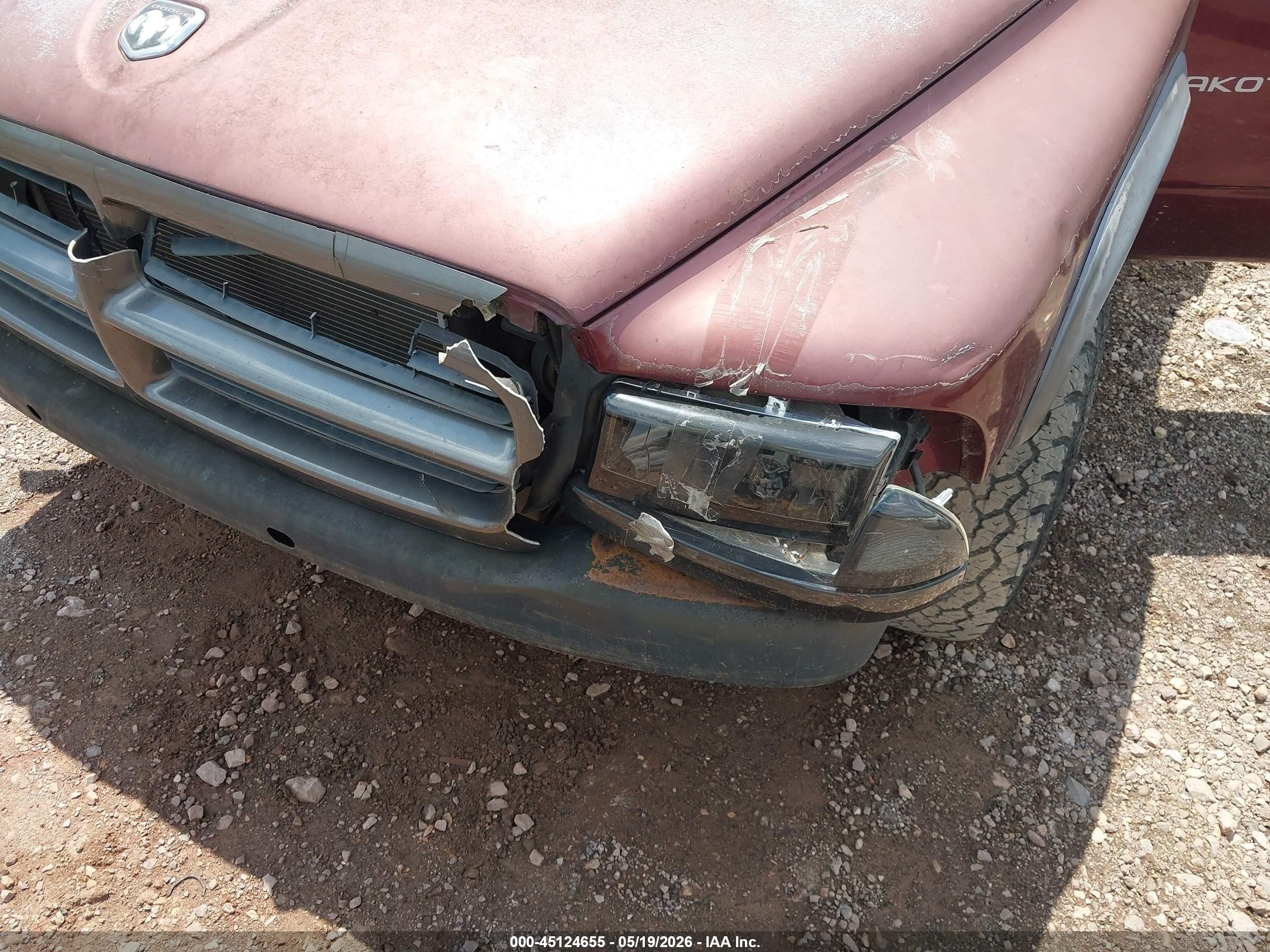 2002 Dodge Dakota   Бордовый vin: 1B7GL12X92S677061